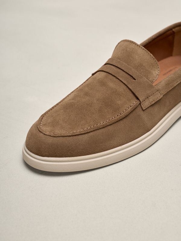 Suede penny loafer