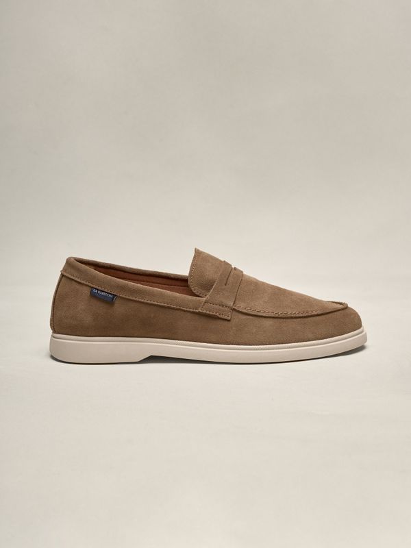 Suede penny loafer