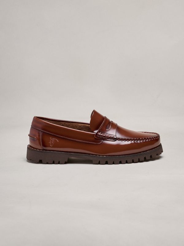 Mocassim com Tira Escovado com Sola Track