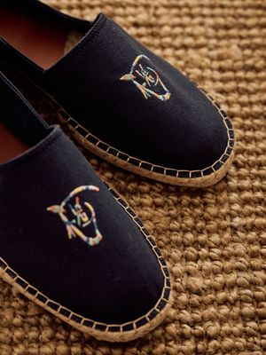 Ethnic Embroidered Espadrille | Navy Blue