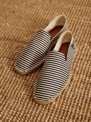 Striped Espadrille | Navy Blue