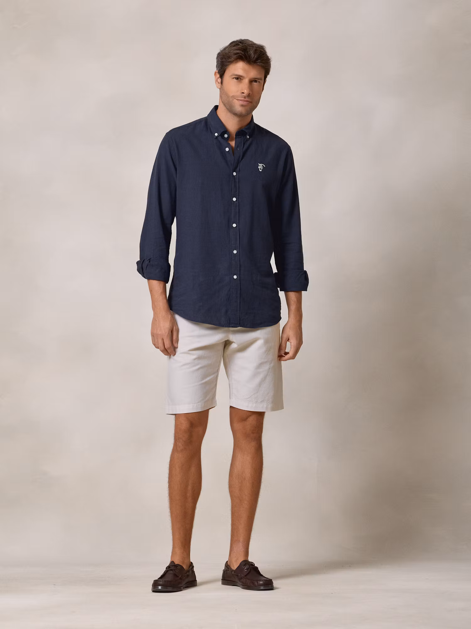 Linen Bermuda Shorts | Beige