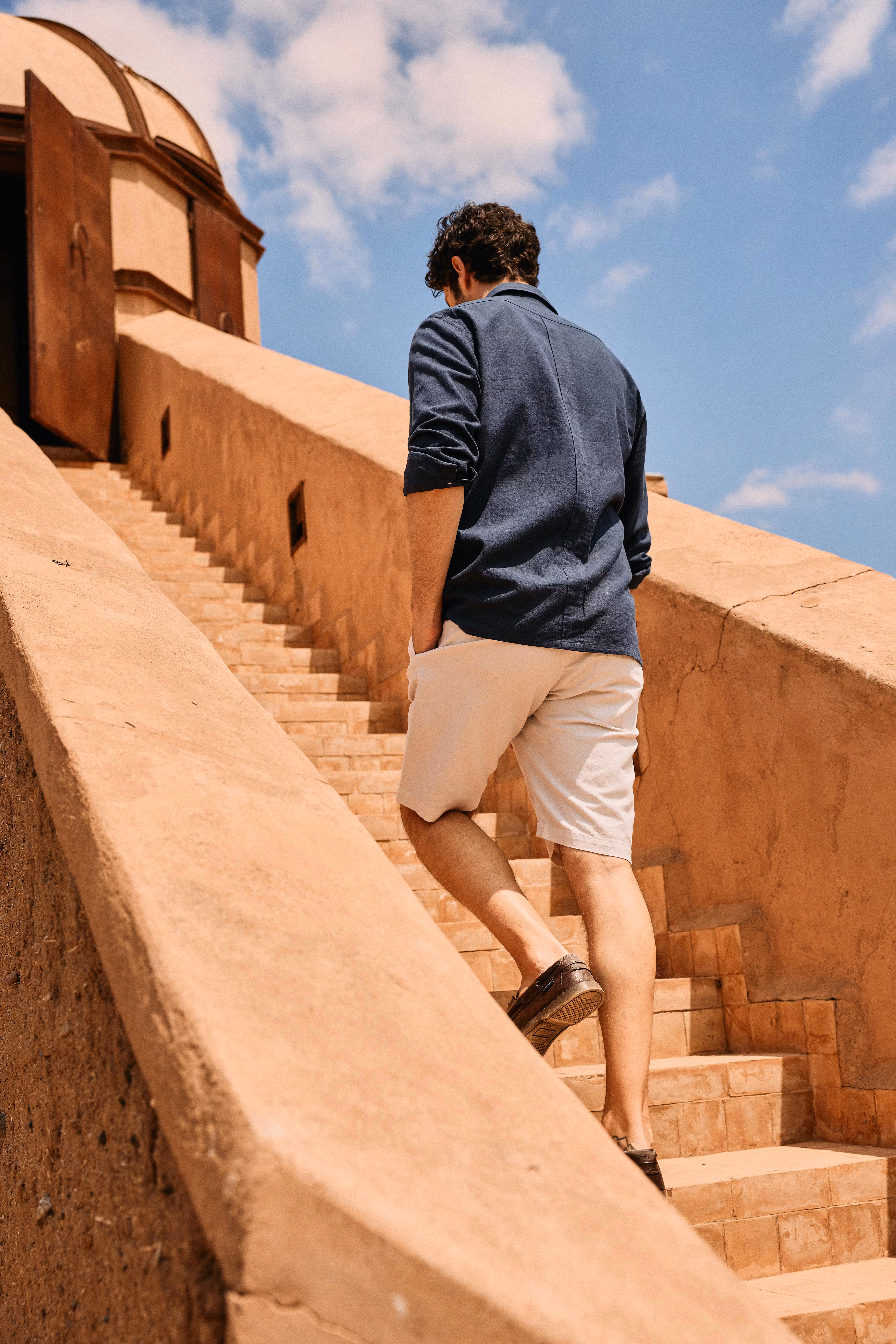 Linen Bermuda Shorts | Beige