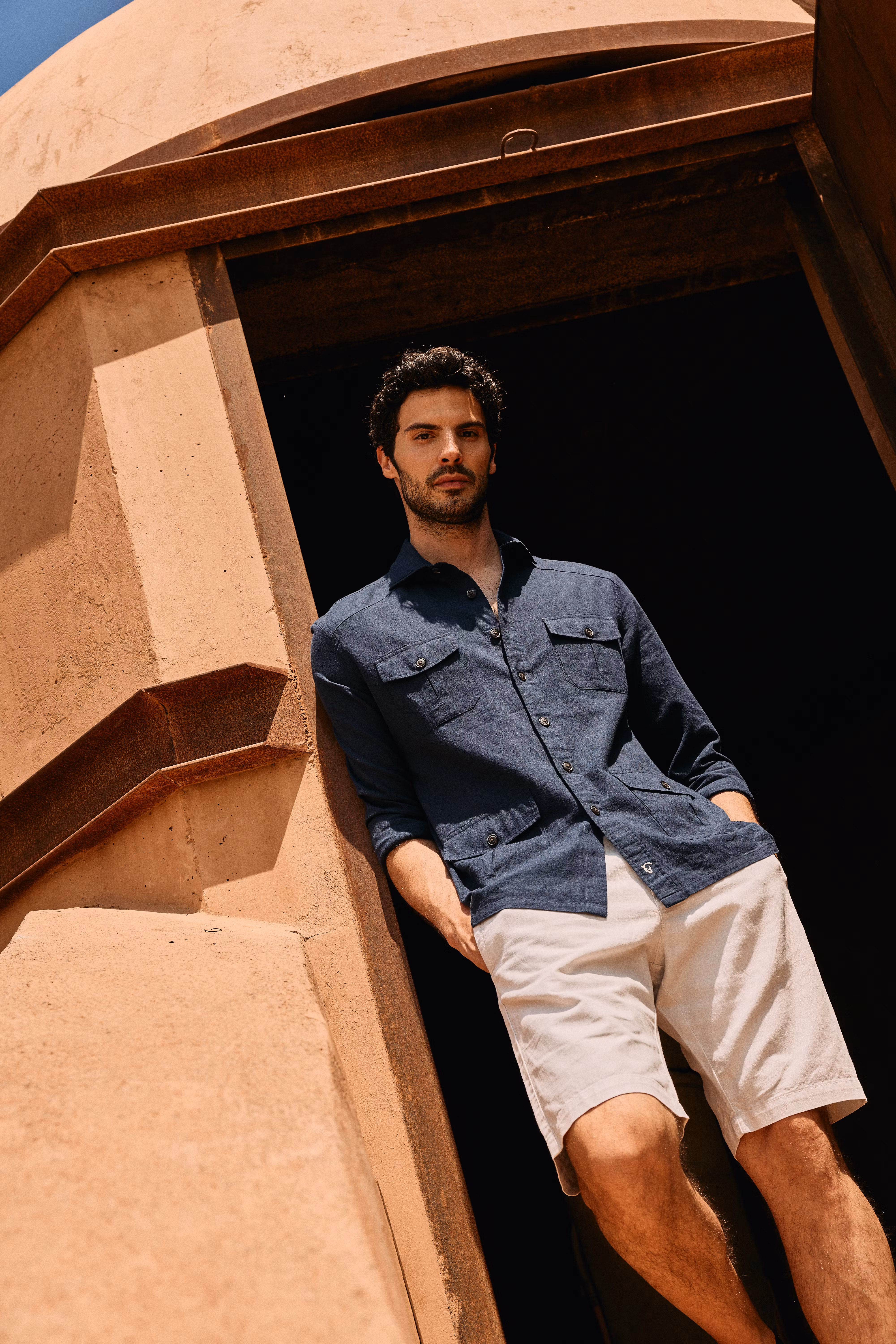Linen Bermuda Shorts | Beige