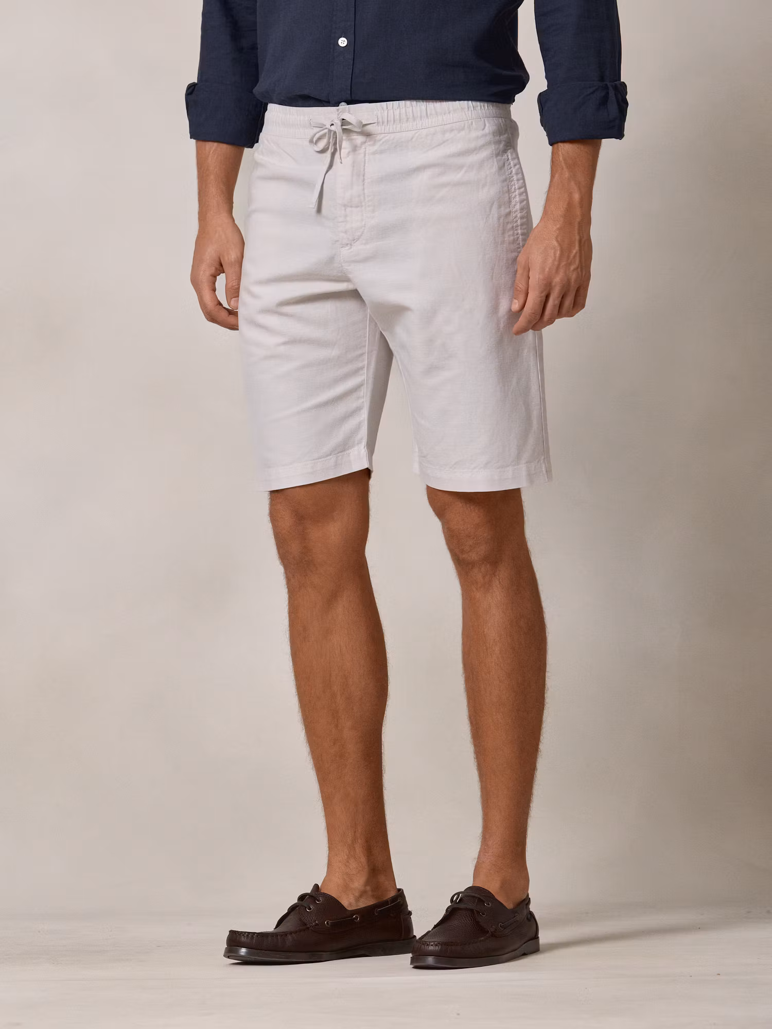 Linen Bermuda Shorts | Beige