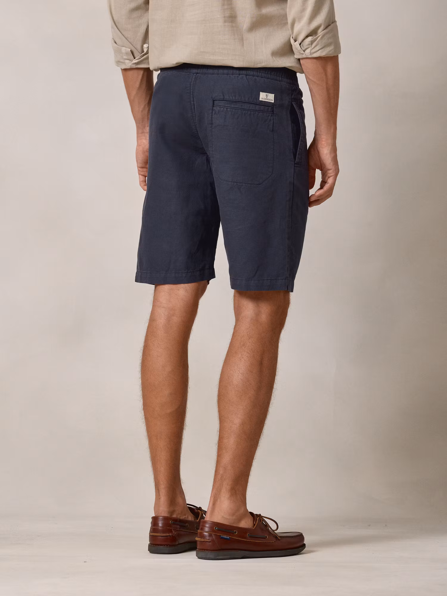 Linen Bermuda Shorts | Navy Blue