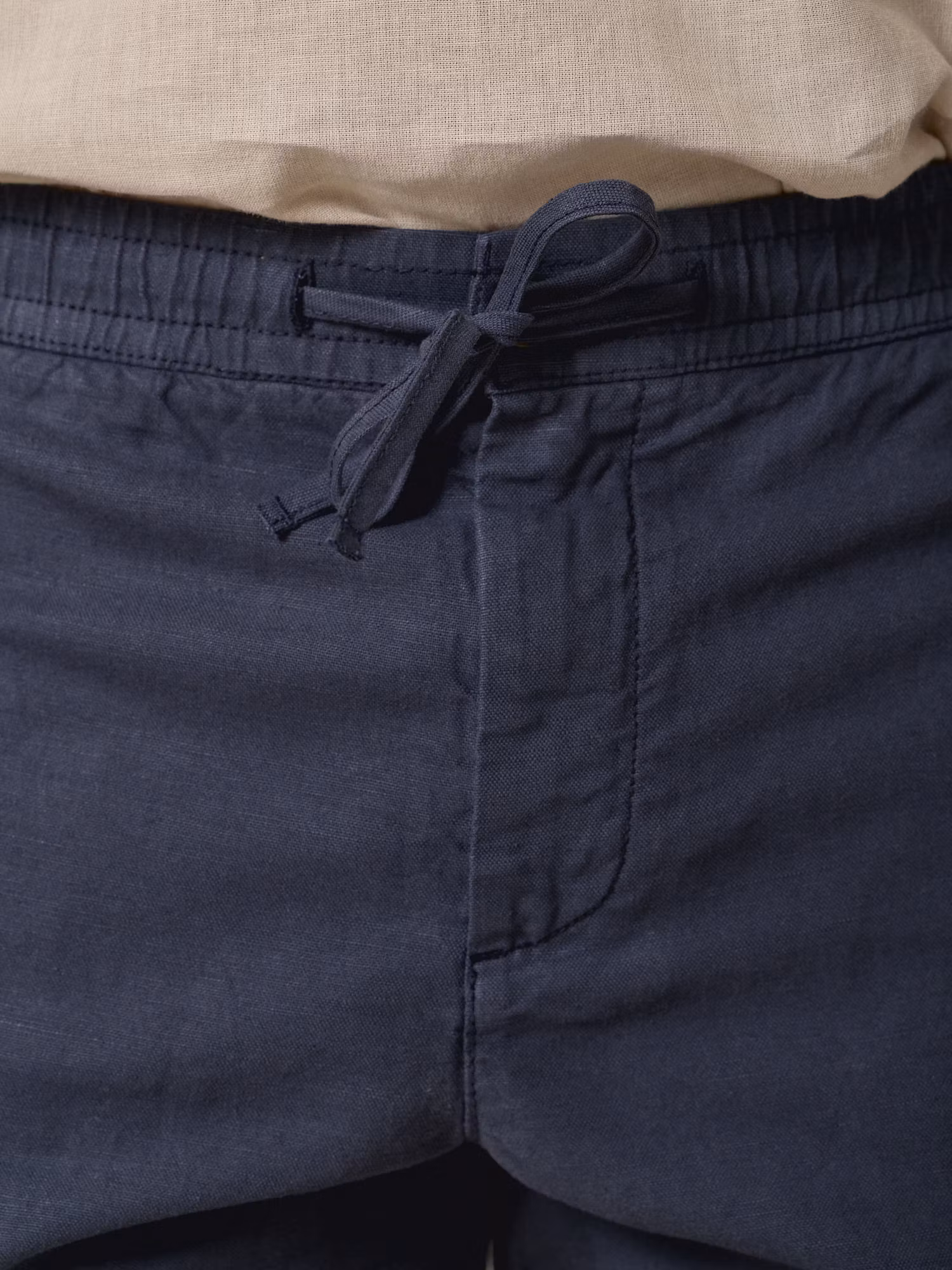 Linen Bermuda Shorts | Navy Blue