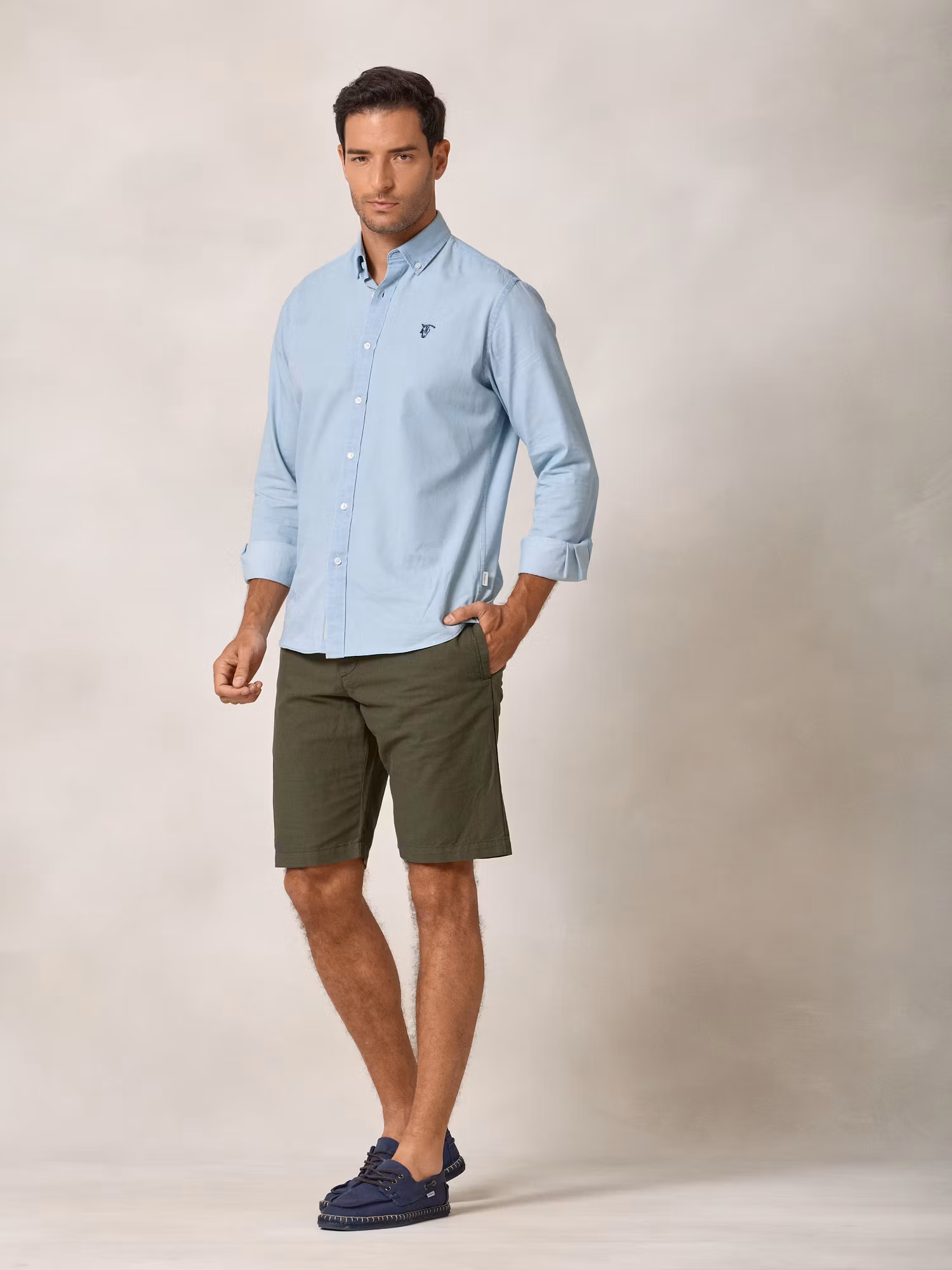 Linen Bermuda Shorts | Hunter Green