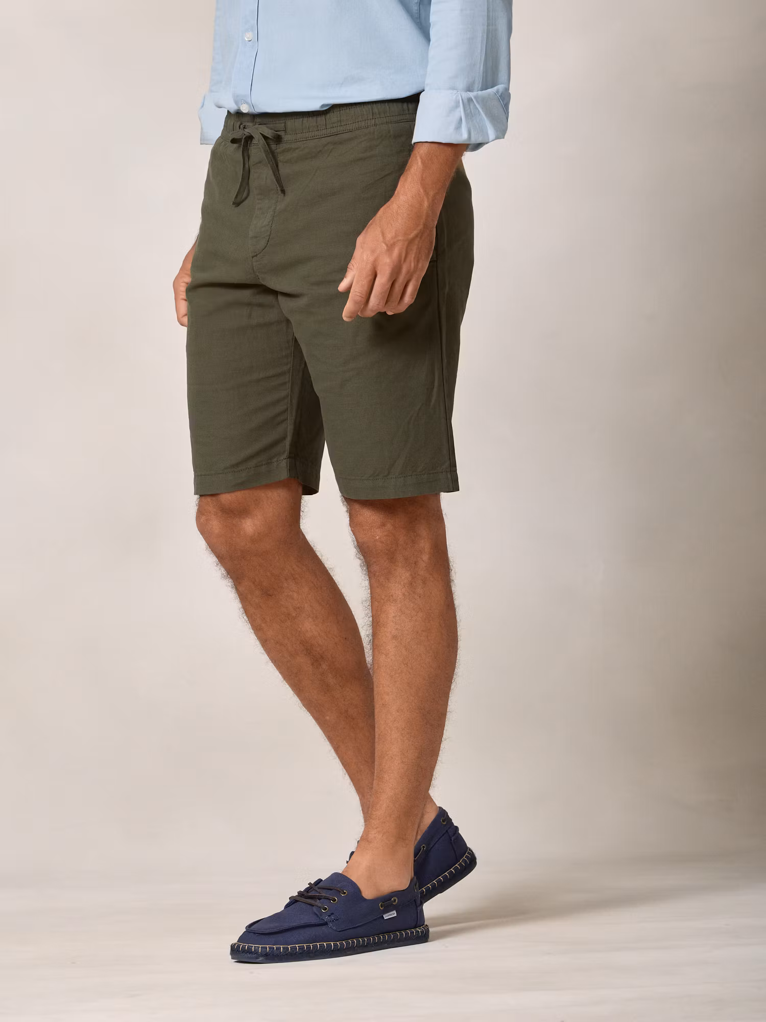 Linen Bermuda Shorts | Hunter Green