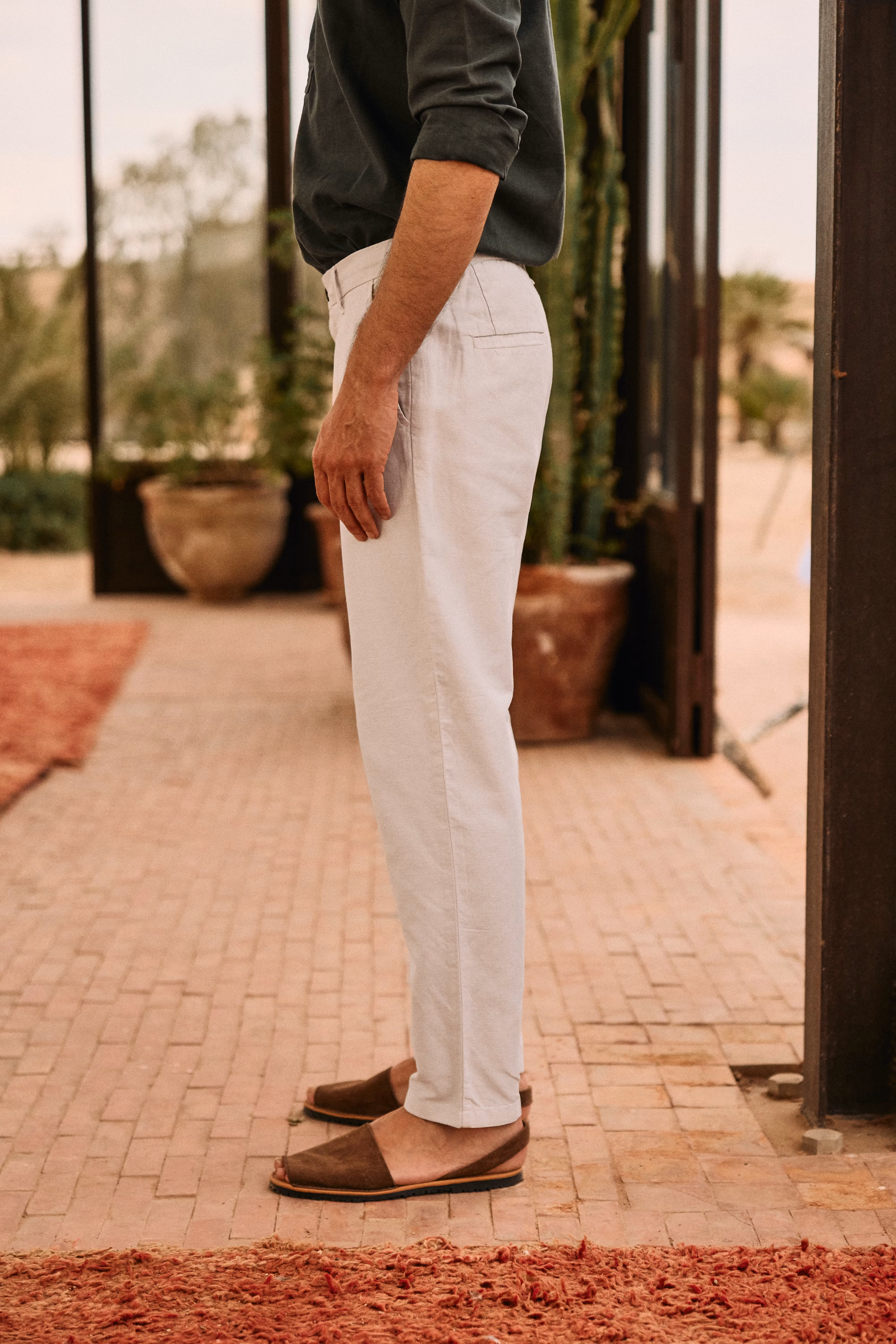 Linen Trousers | Beige