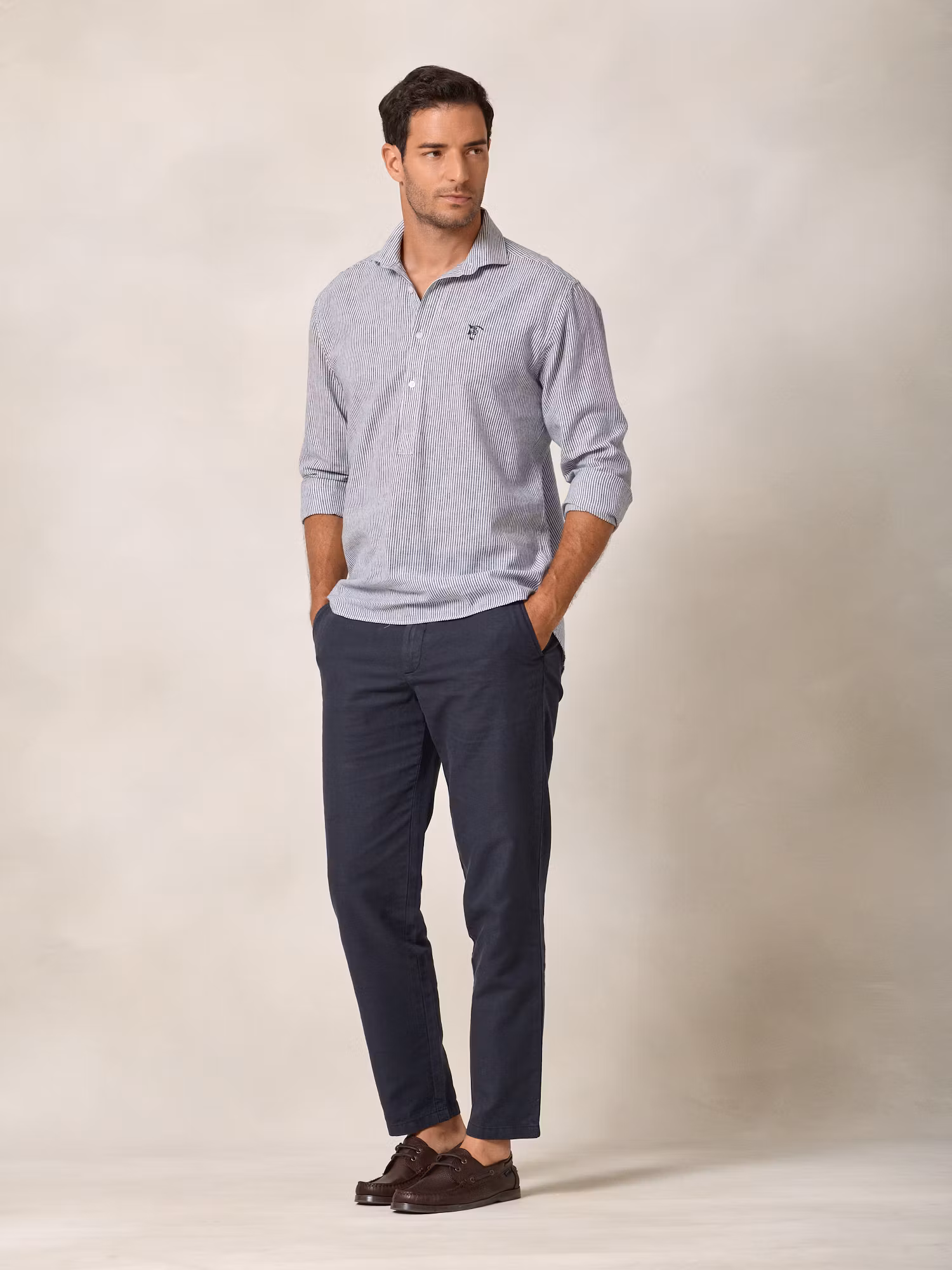 Linen Trousers | Navy Blue