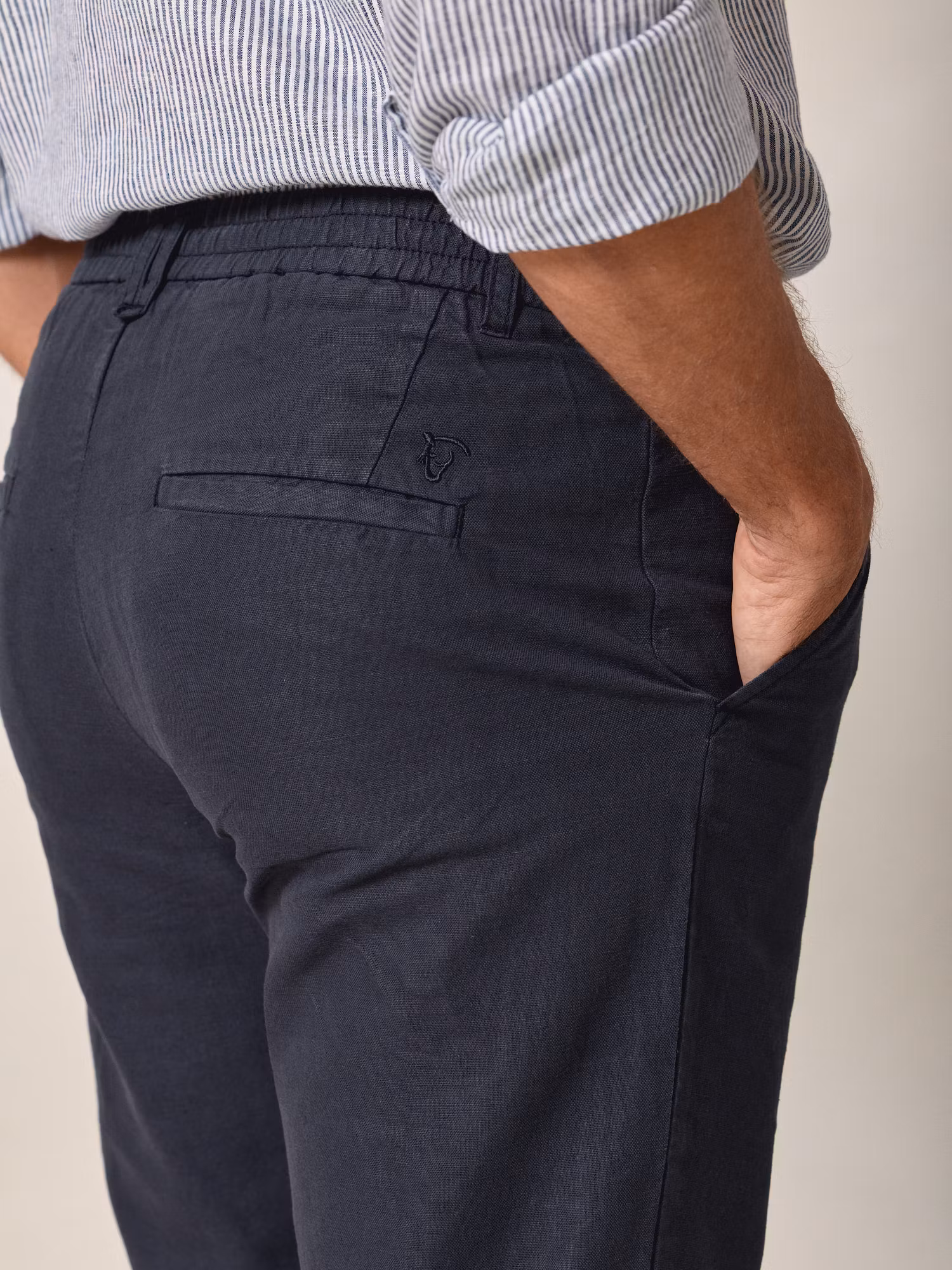 Linen Trousers | Navy Blue