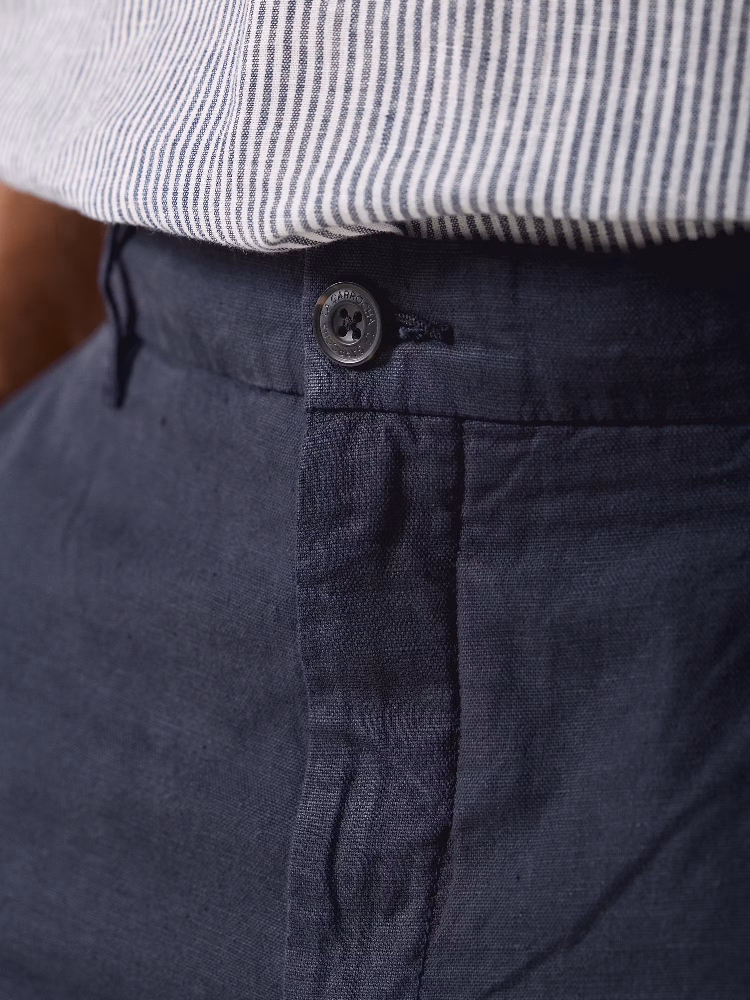 Linen Trousers | Navy Blue