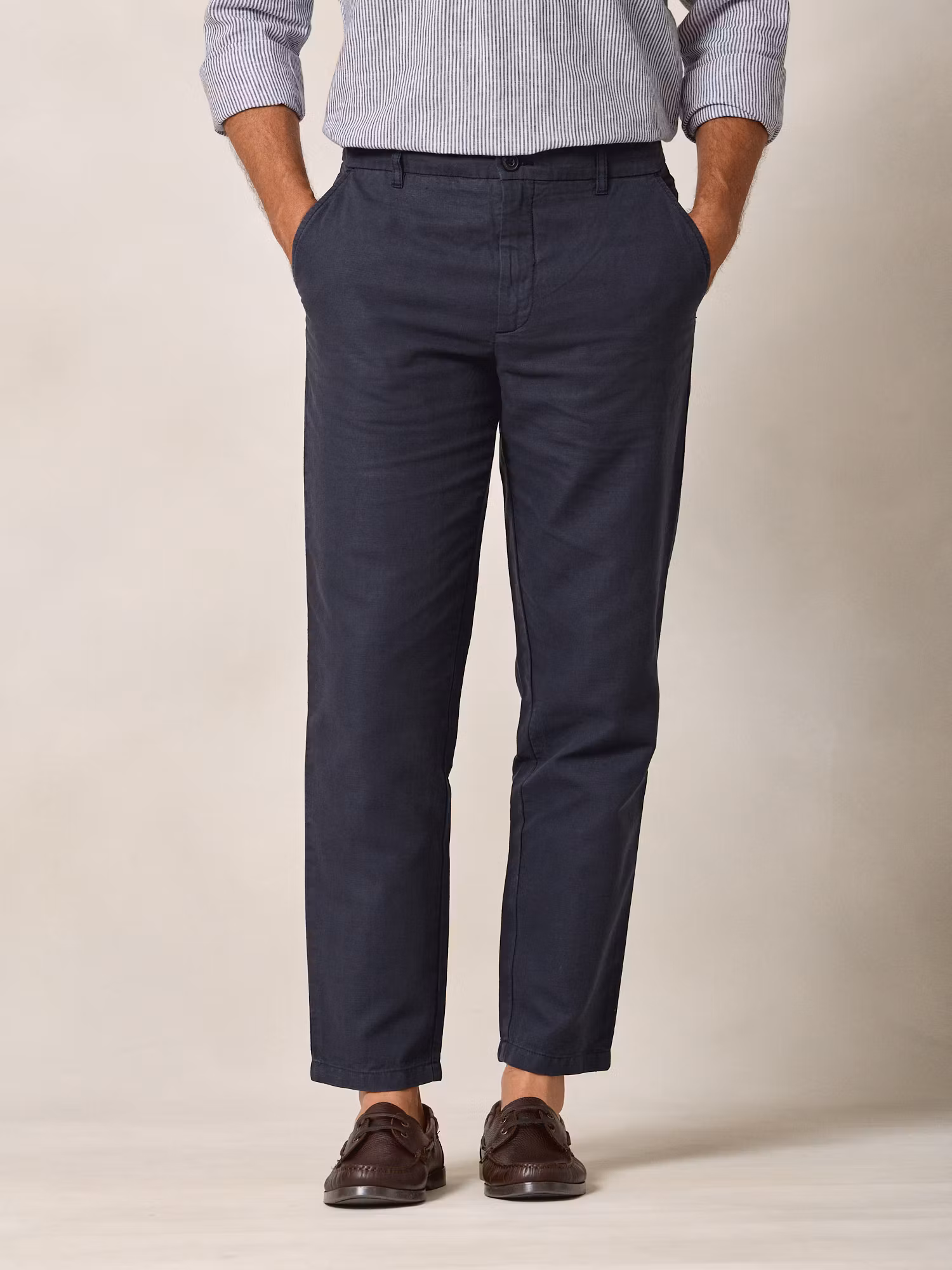 Linen Trousers | Navy Blue
