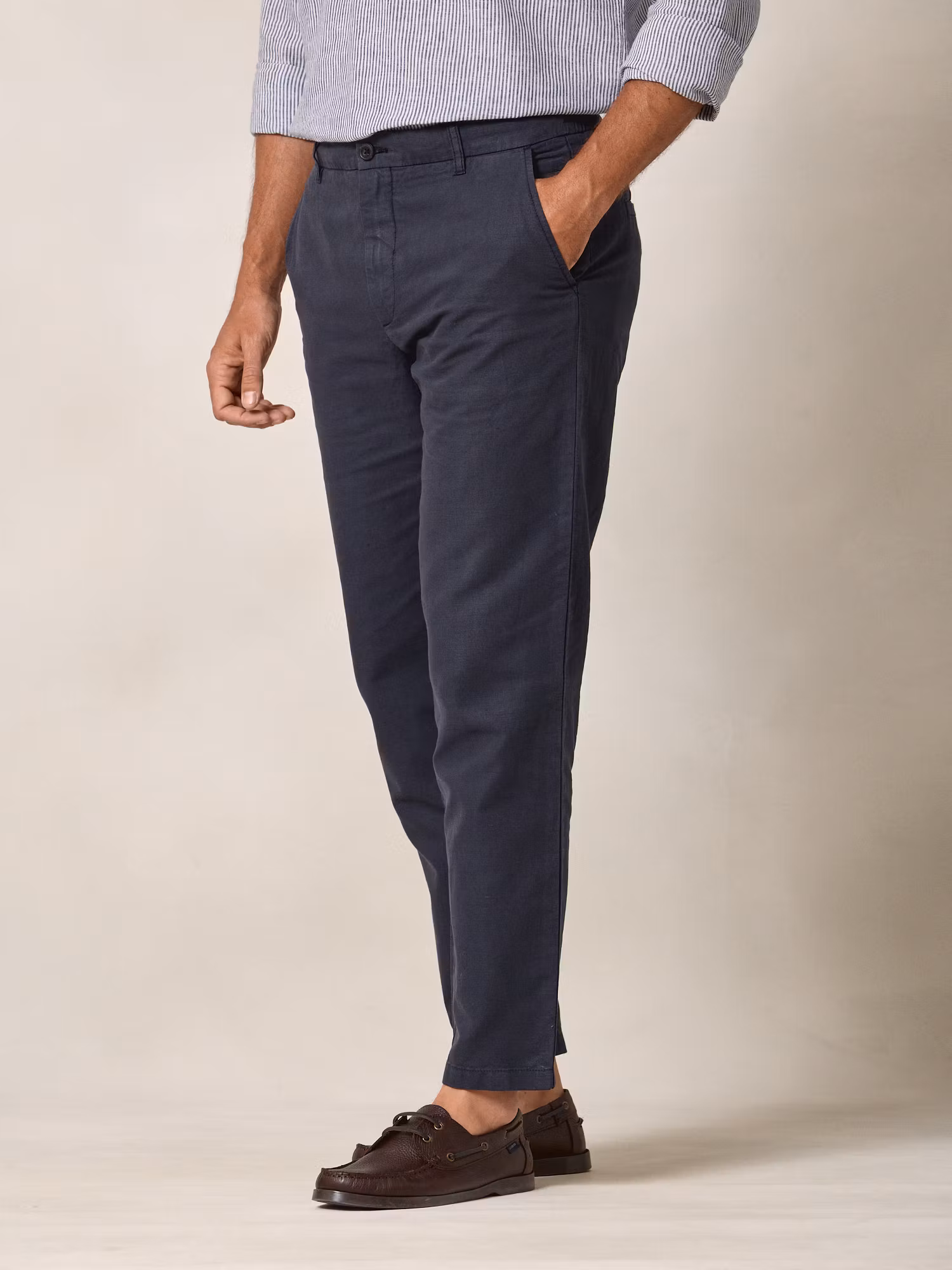 Linen Trousers | Navy Blue