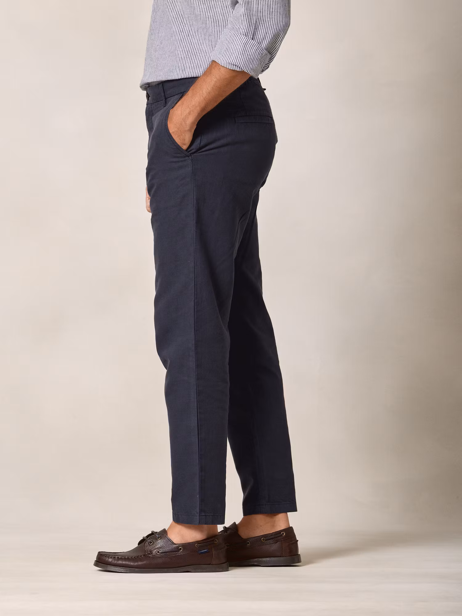 Linen Trousers | Navy Blue