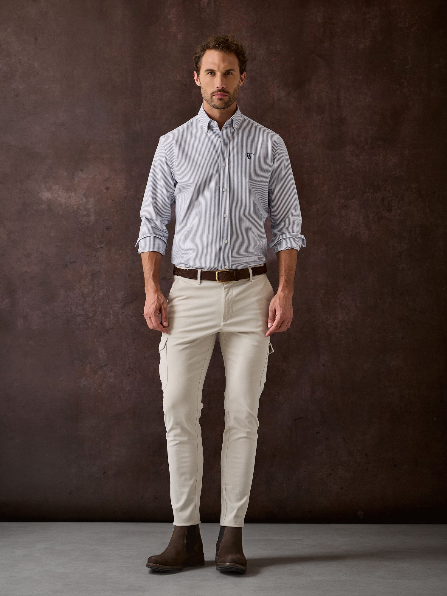 Camisa Oxford Listrada | Marino