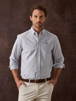 Chemise Oxford à Rayures | Bleu Marine