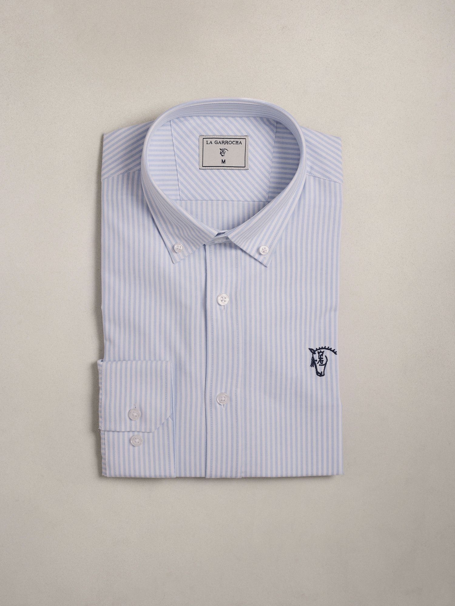 Camisa Oxford Listrada | Azul Celeste