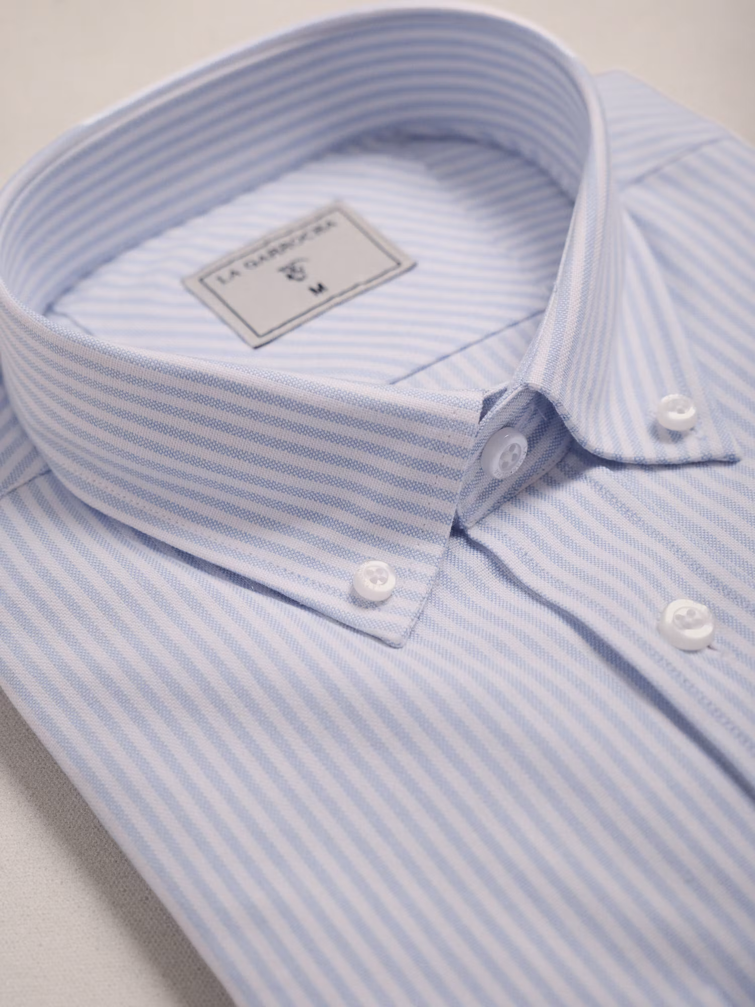 Camisa Oxford Listrada | Azul Celeste