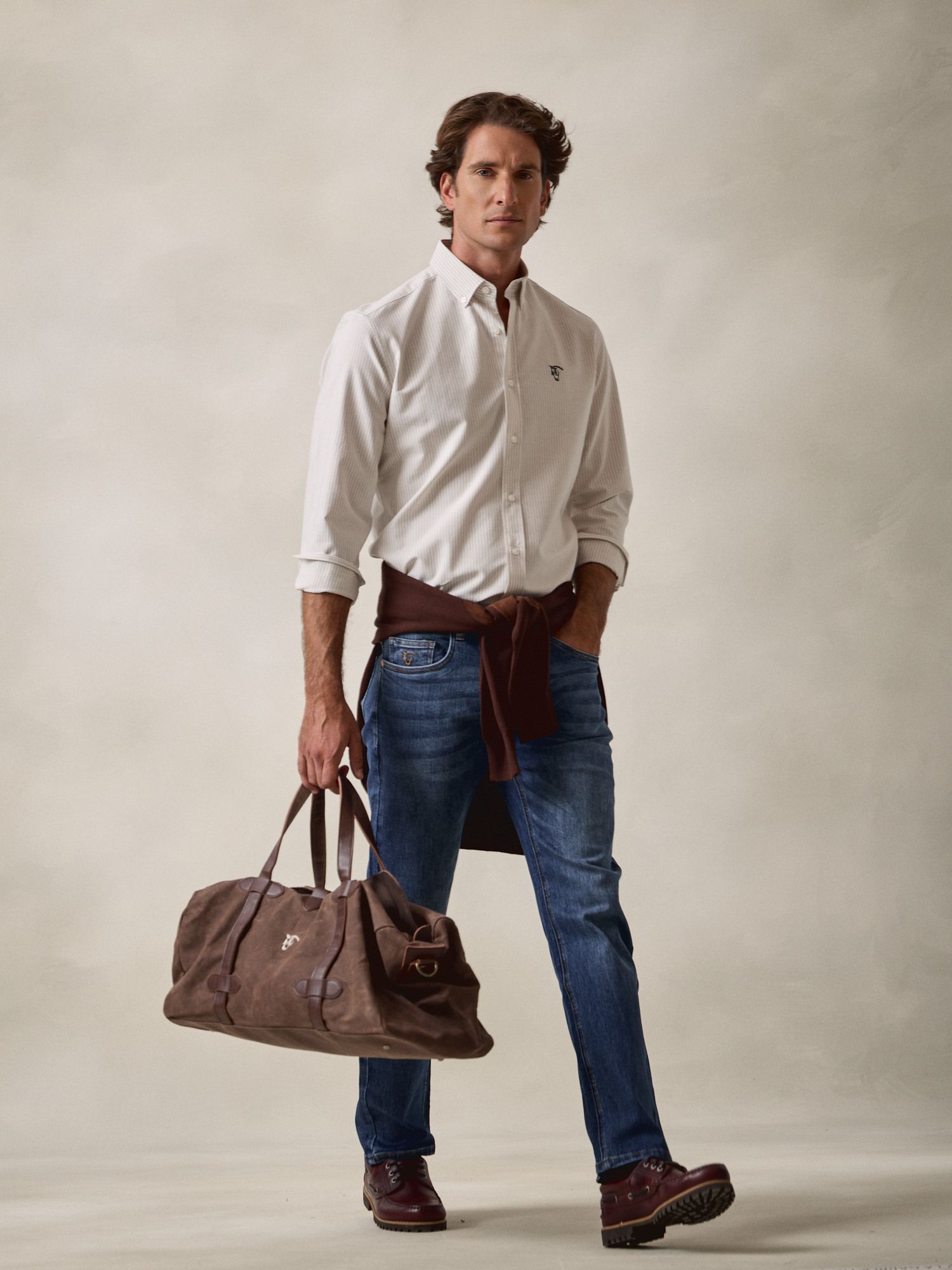 Camisa Oxford Listrada | Camel