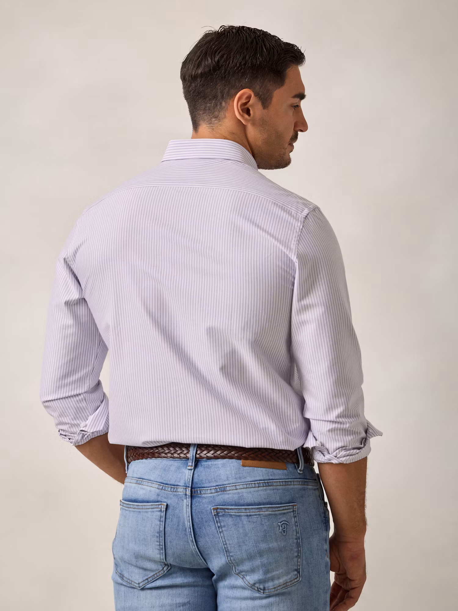 Camisa Oxford Listrada | Malva