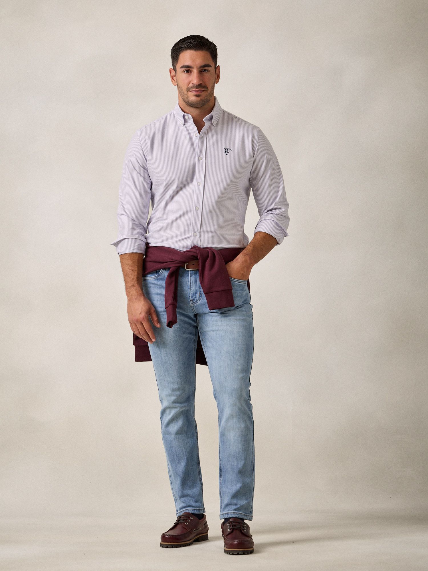 Chemise Oxford à Rayures | Mauve