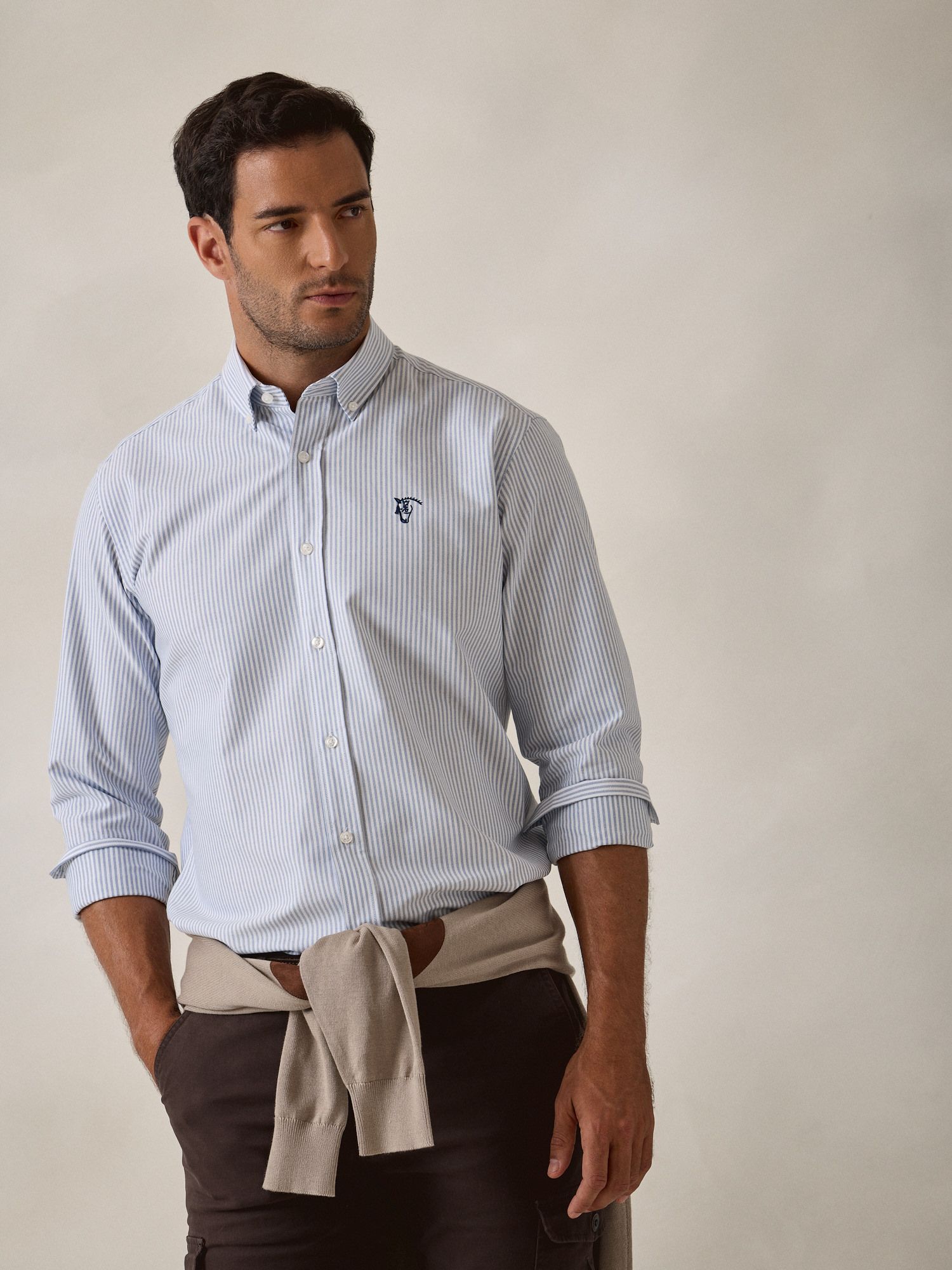 Camisa Oxford Listrada | Cobalto