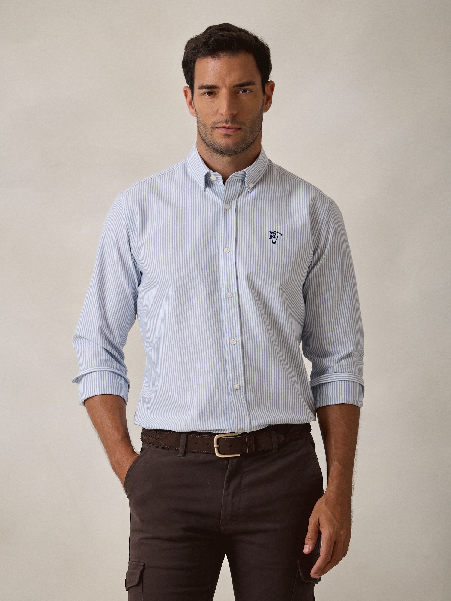 Camisa Oxford Listrada | Cobalto