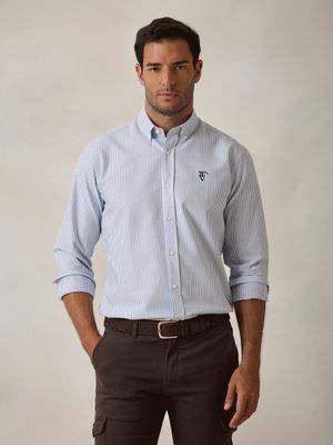 Camisa Oxford Listrada | Cobalto