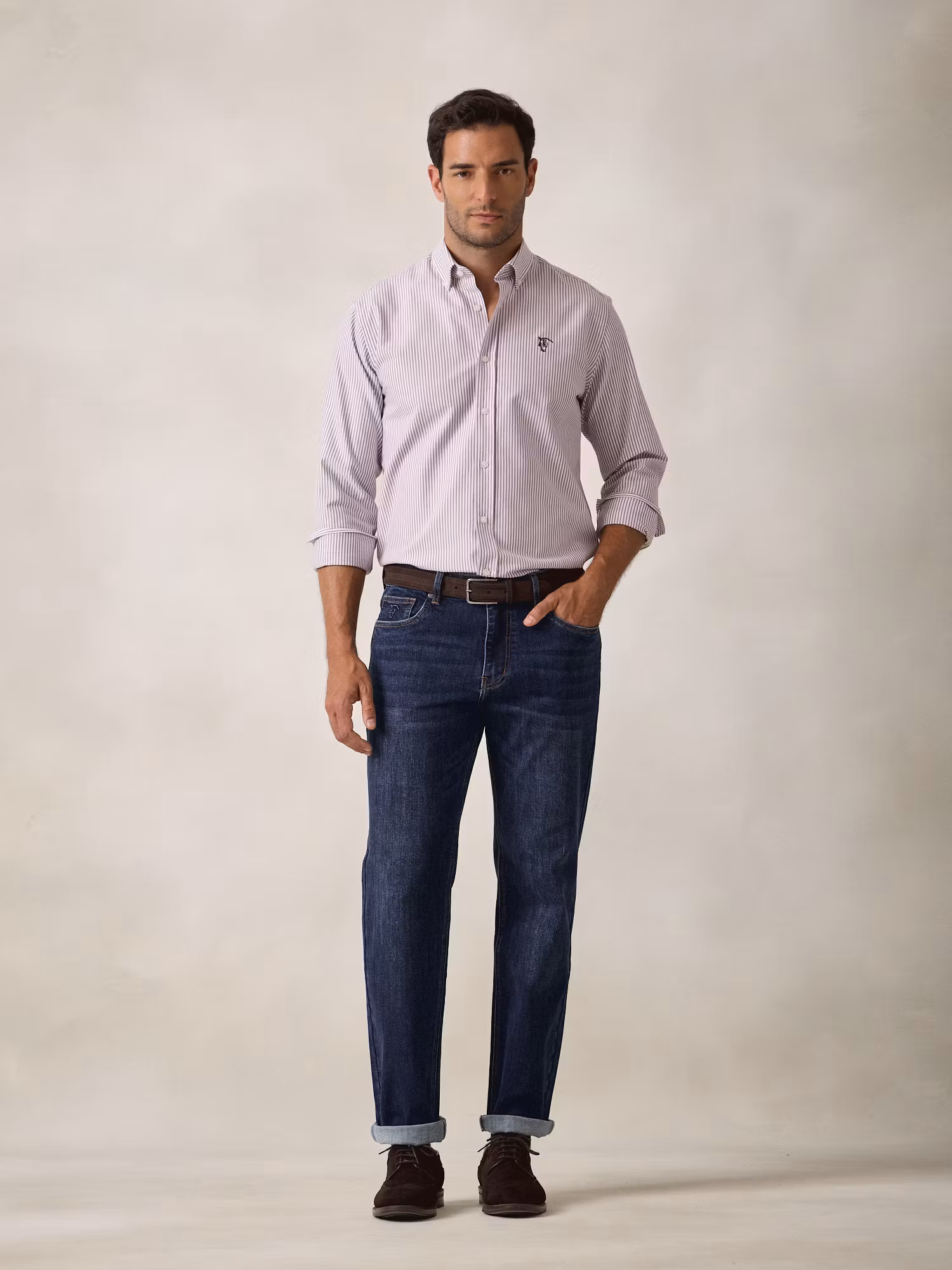 Camisa Oxford Listrada | Vinho