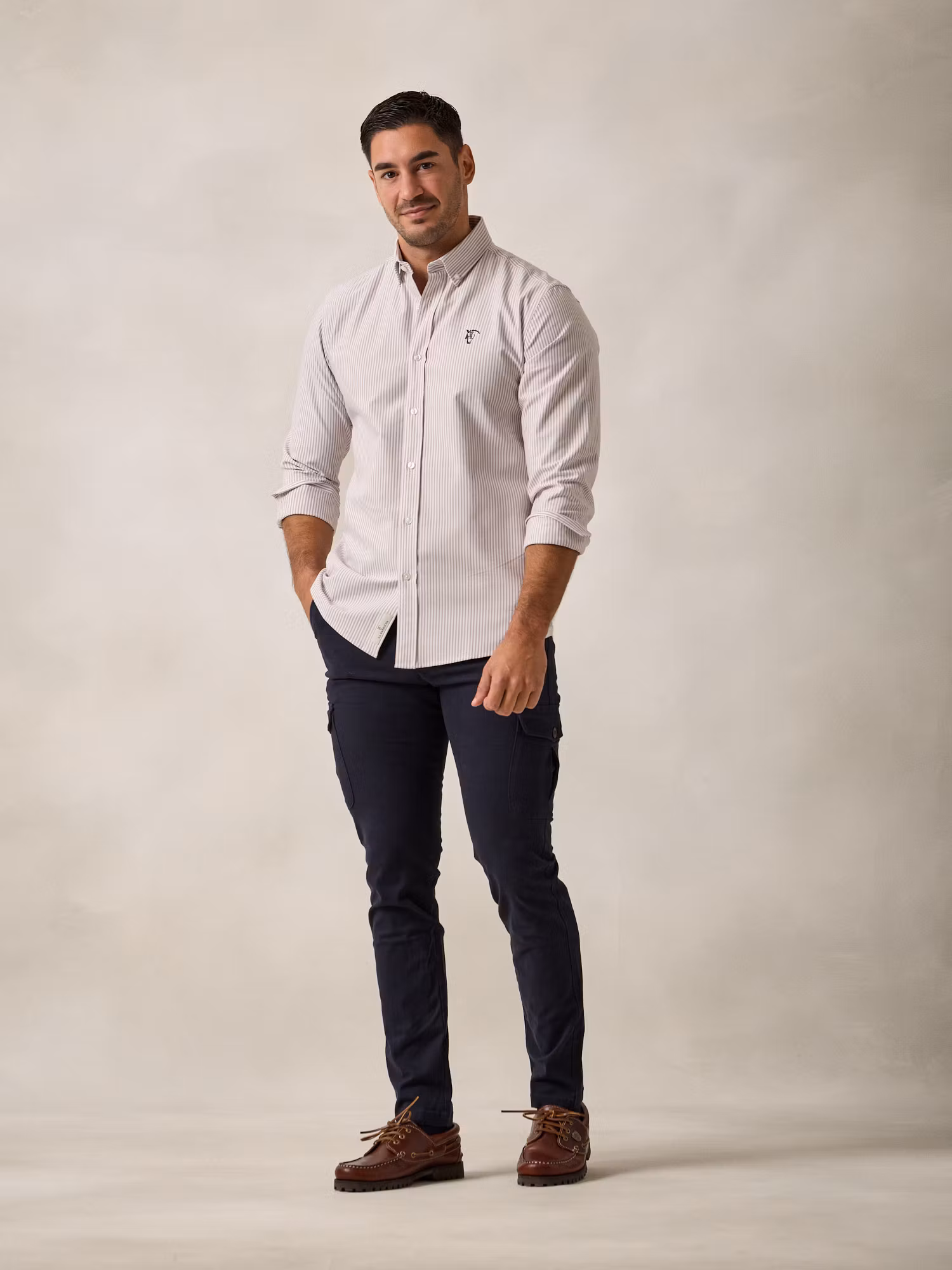 Camisa Oxford Listrada | Taupe