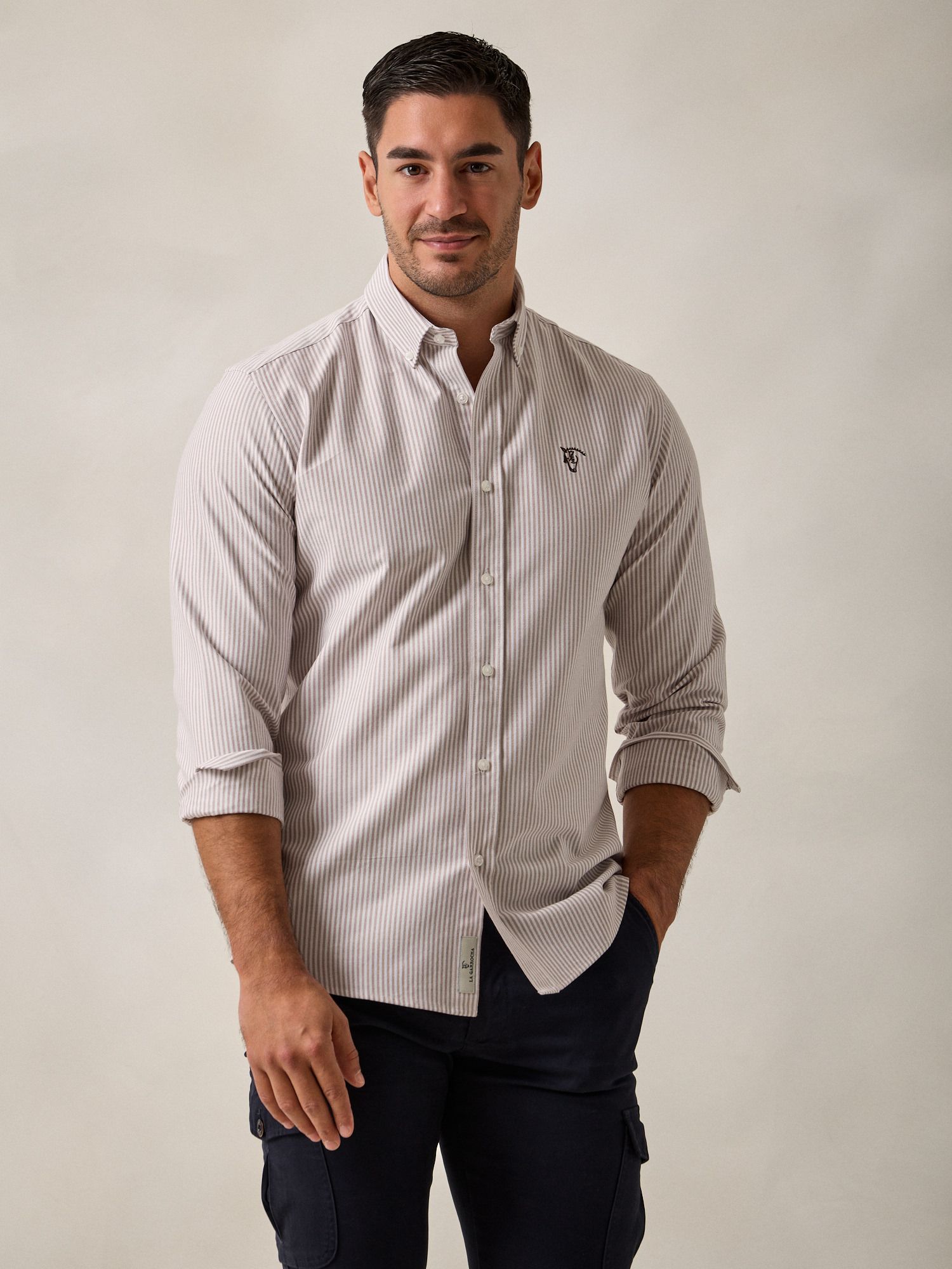 Camisa Oxford Listrada | Taupe