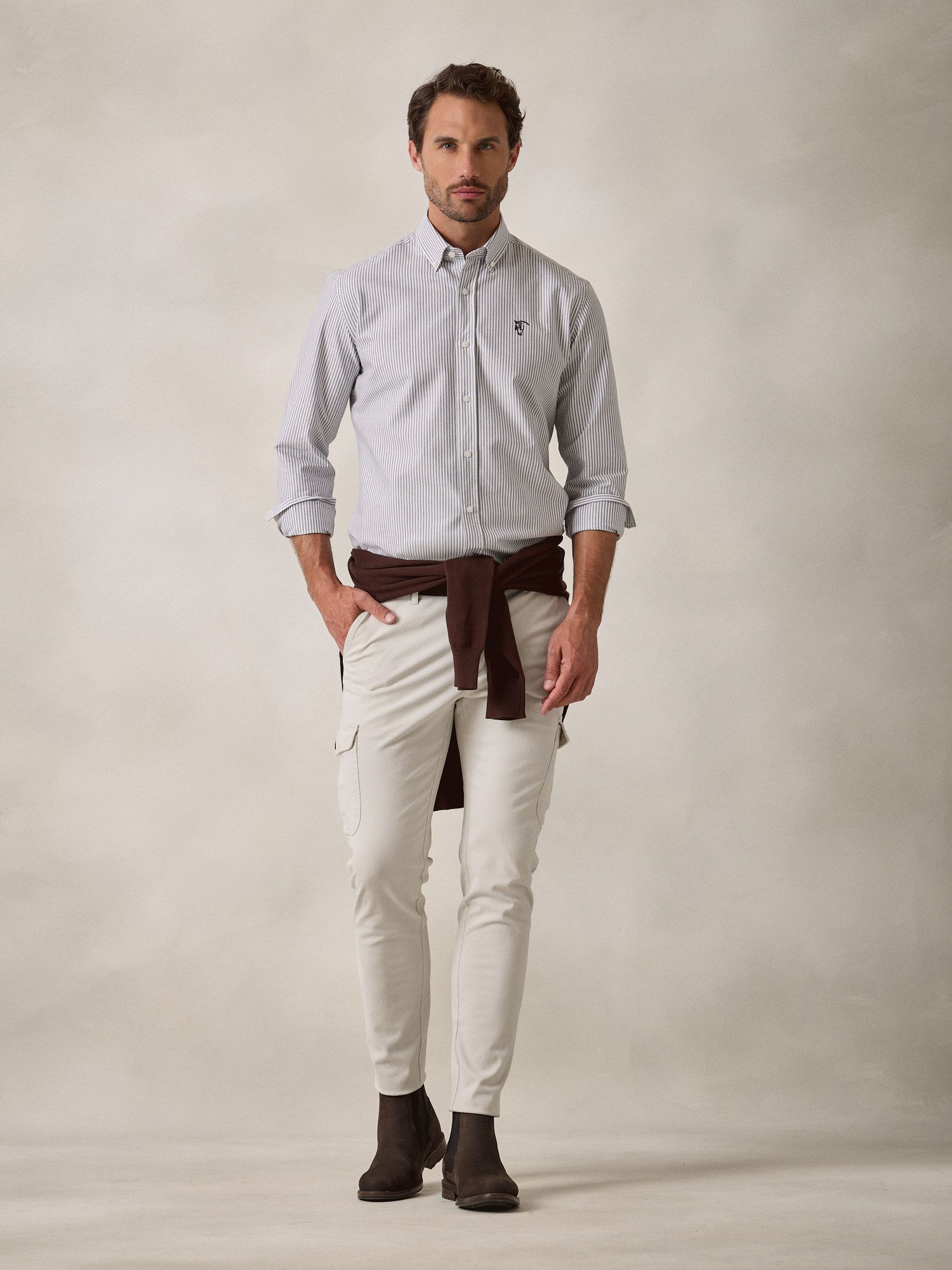 Camisa Oxford Listrada | Moka