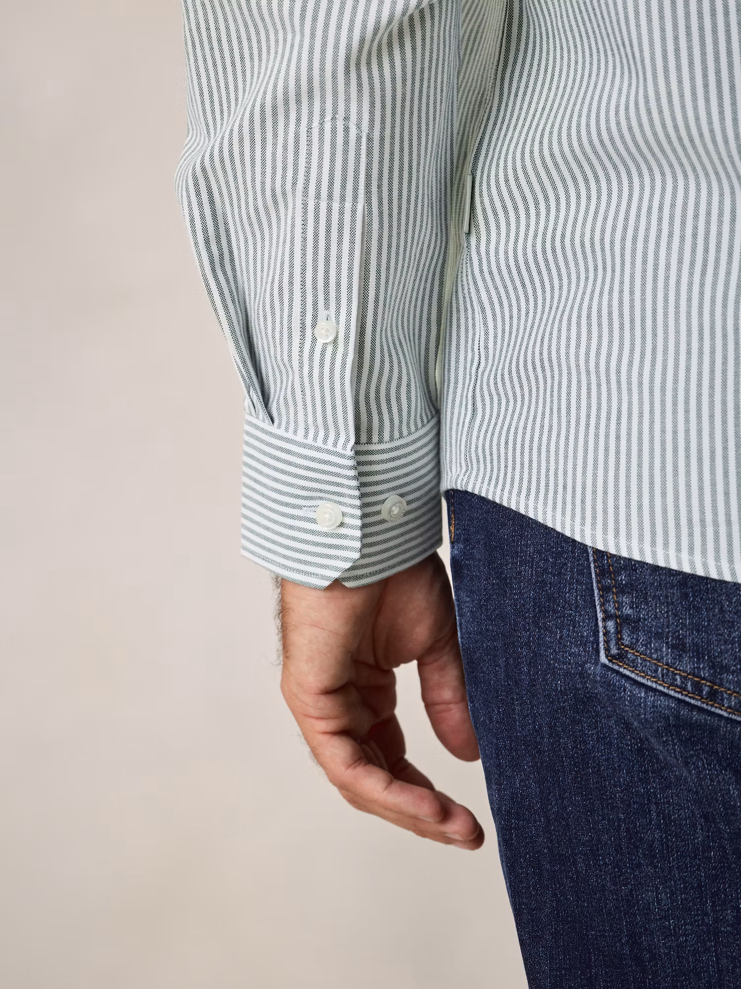 Camisa Oxford Listrada | Verde Abeto