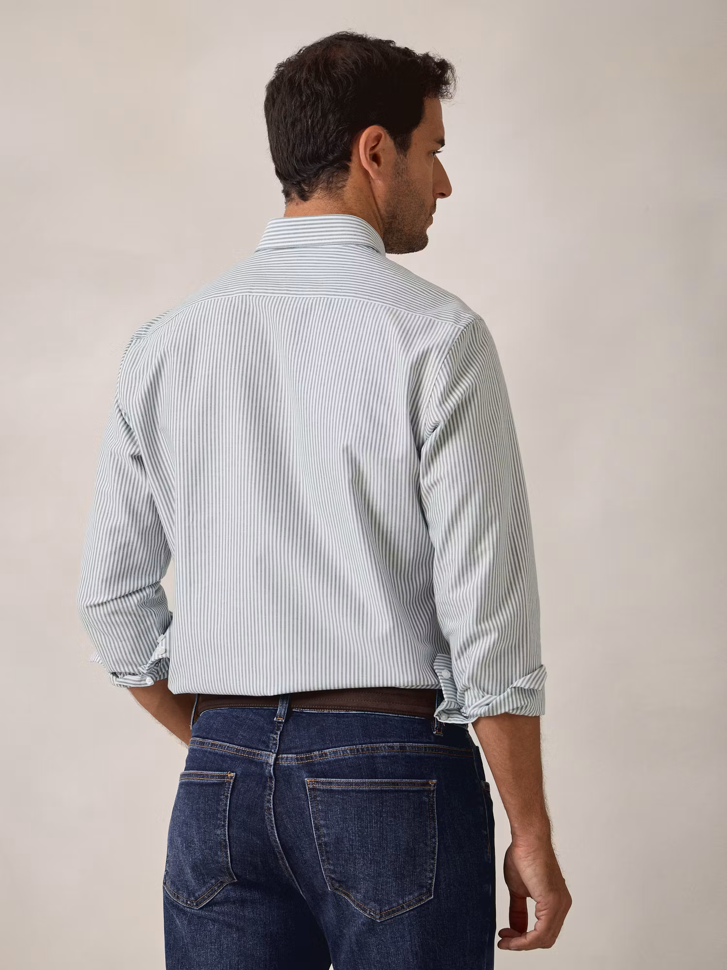 Camisa Oxford Listrada | Verde Abeto