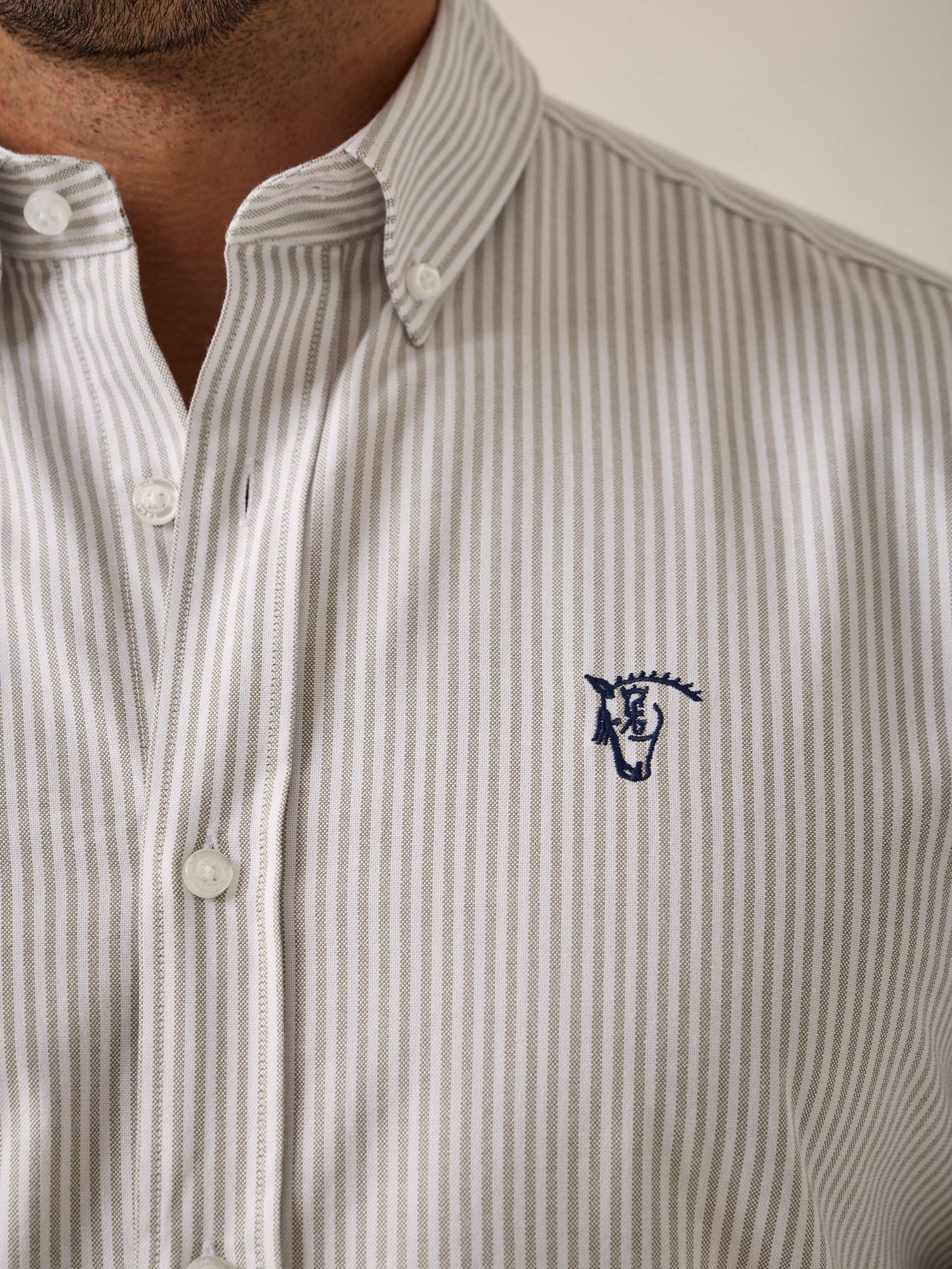 Camisa Oxford Listrada | Verde Oliva