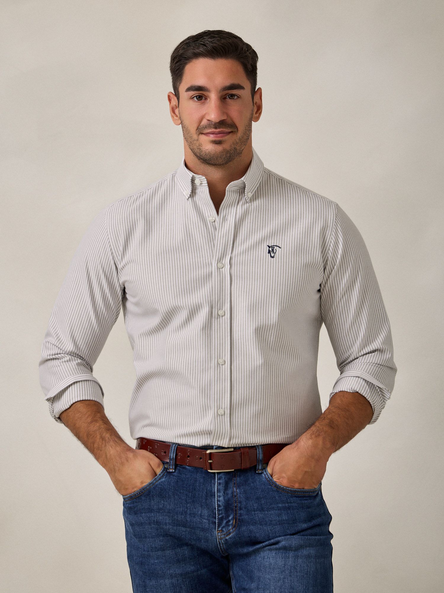 Camisa Oxford Listrada | Verde Oliva