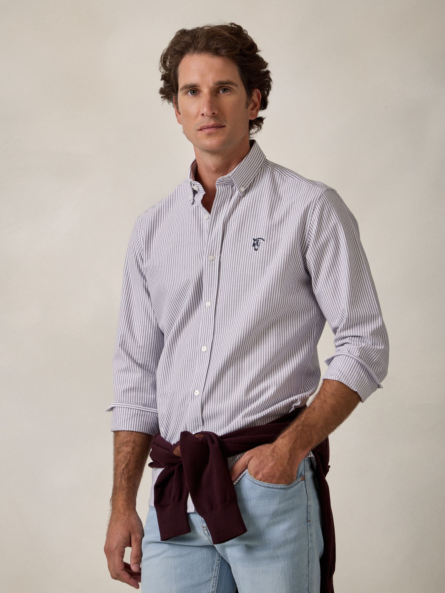 Camisa Oxford Listrada | Amora
