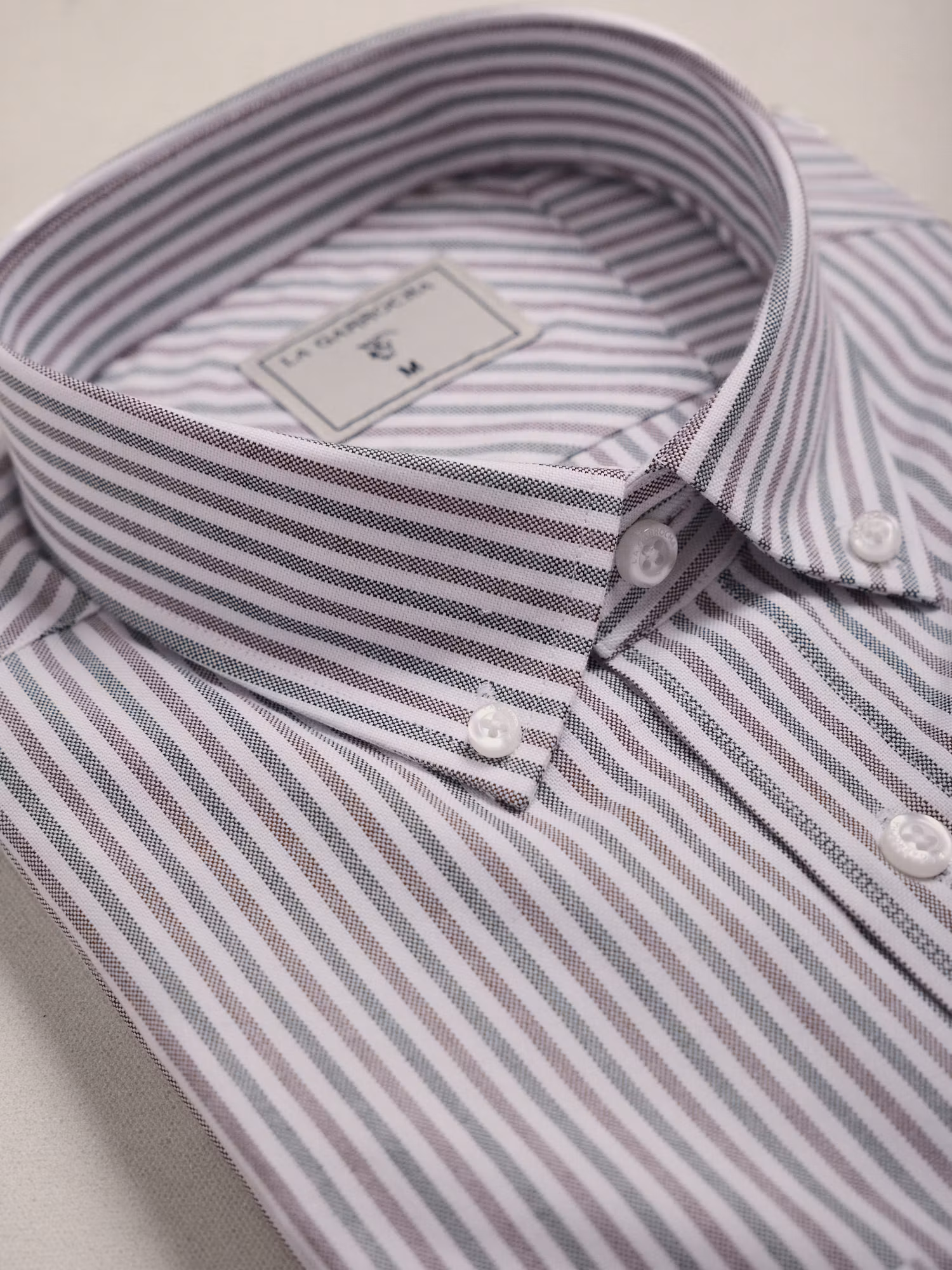 Chemise Oxford à rayures multicolores | Moka 