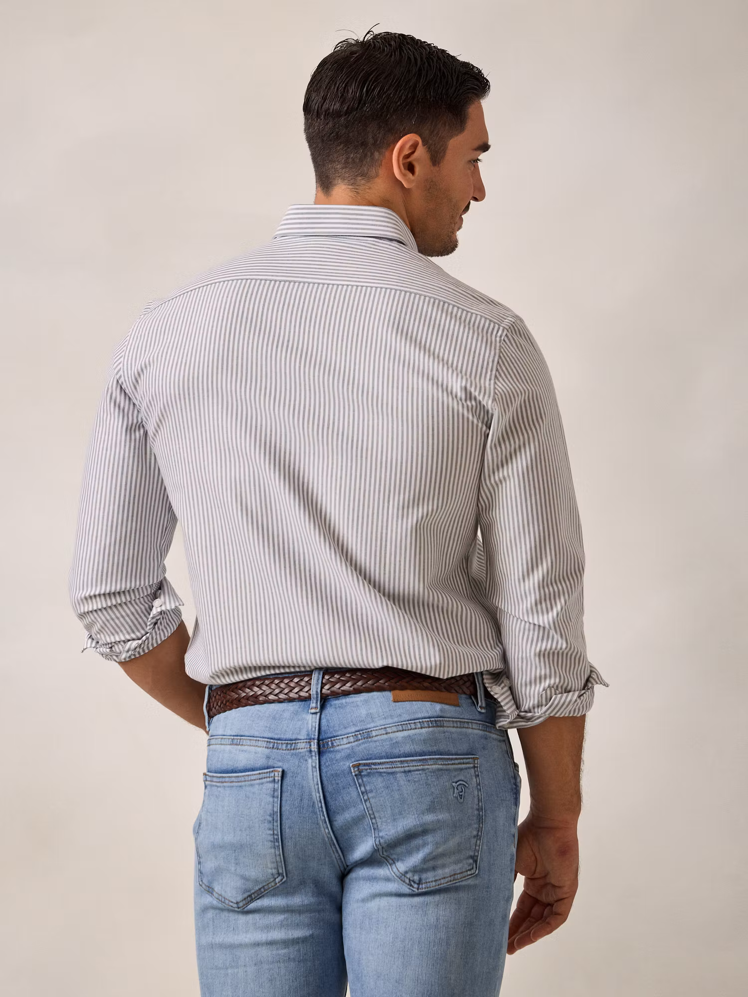 Chemise Oxford à rayures multicolores | Moka 