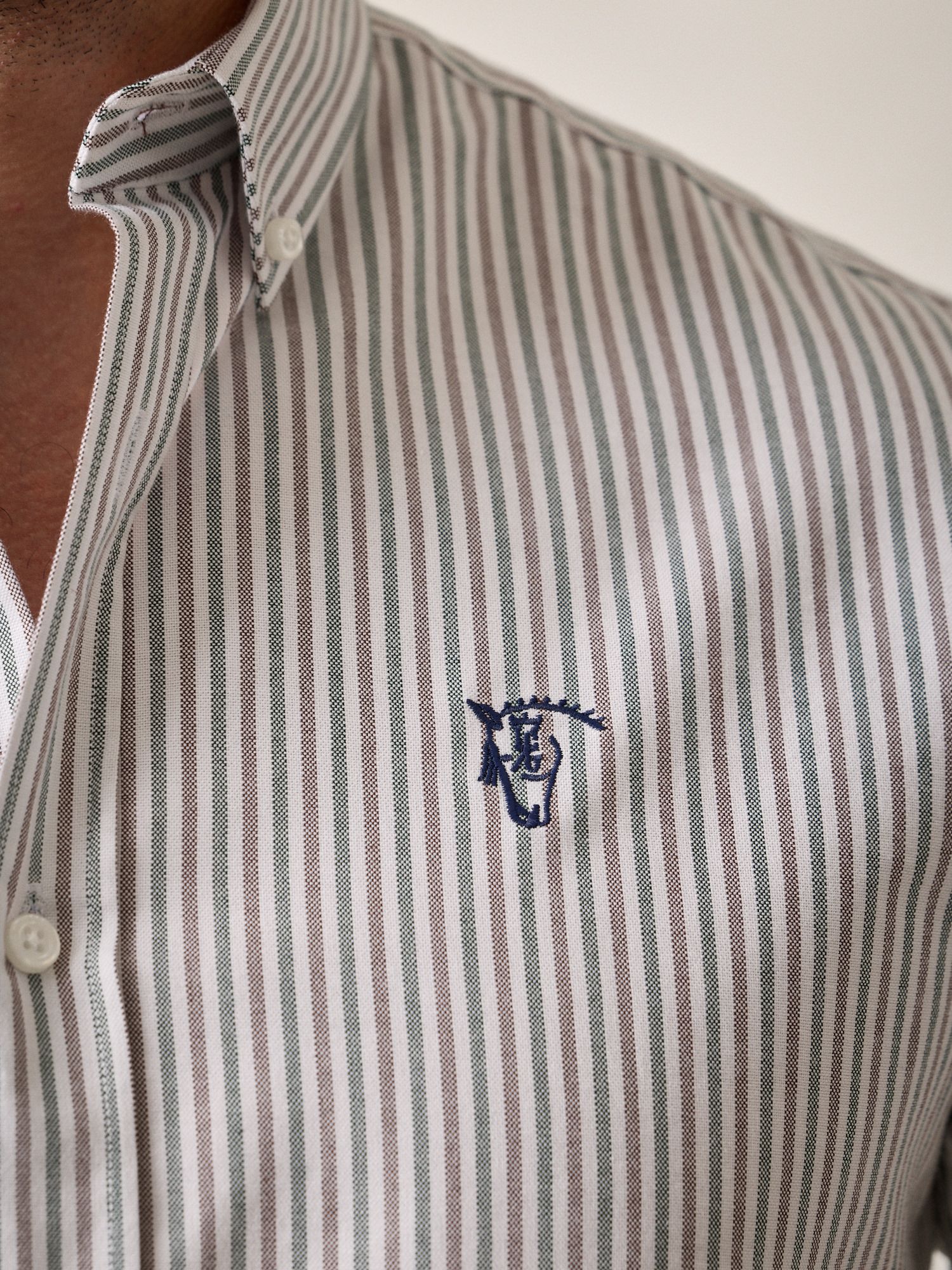 Chemise Oxford à rayures multicolores | Moka 