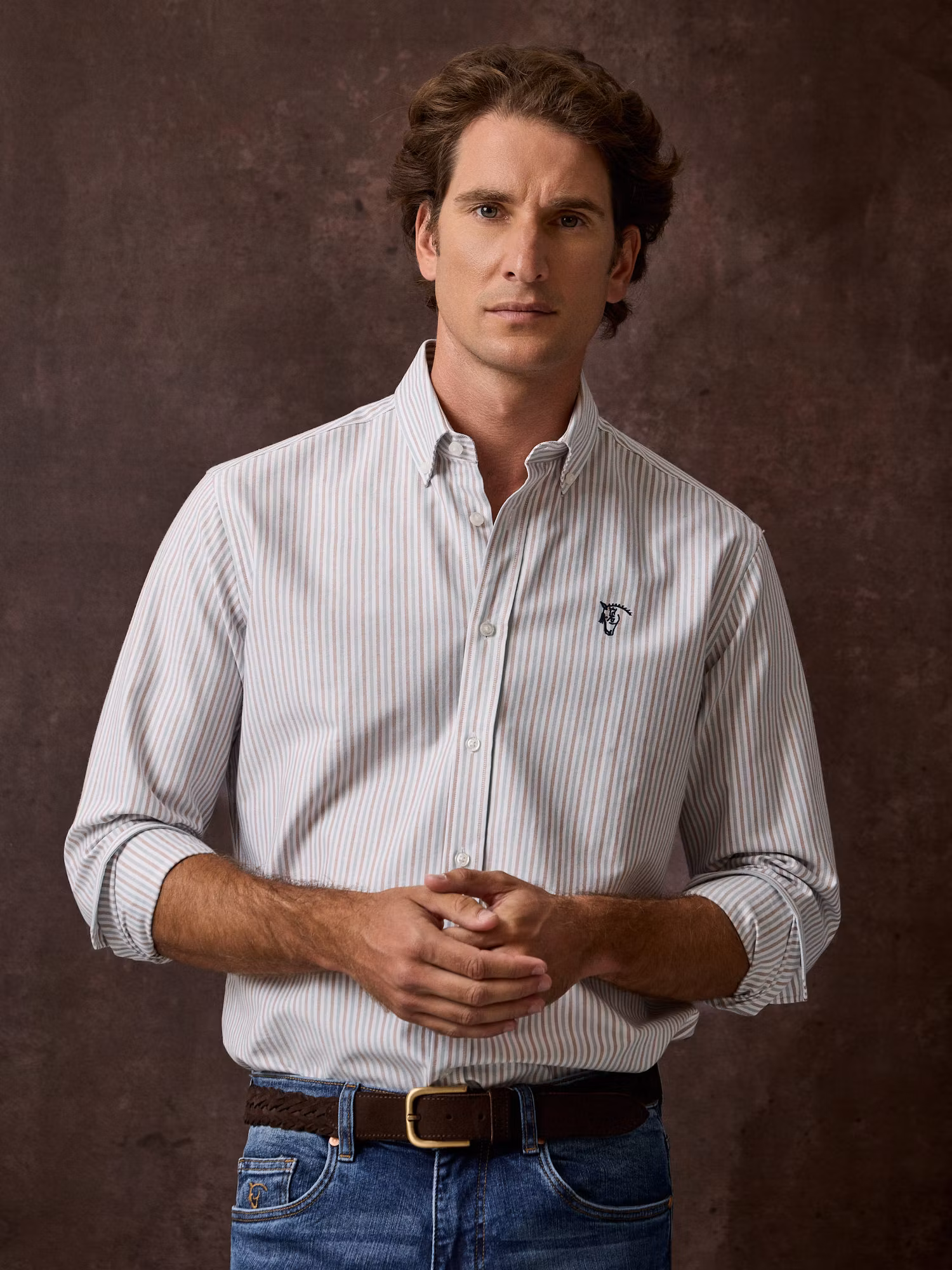 Chemise Oxford à rayures multicolores | Verde