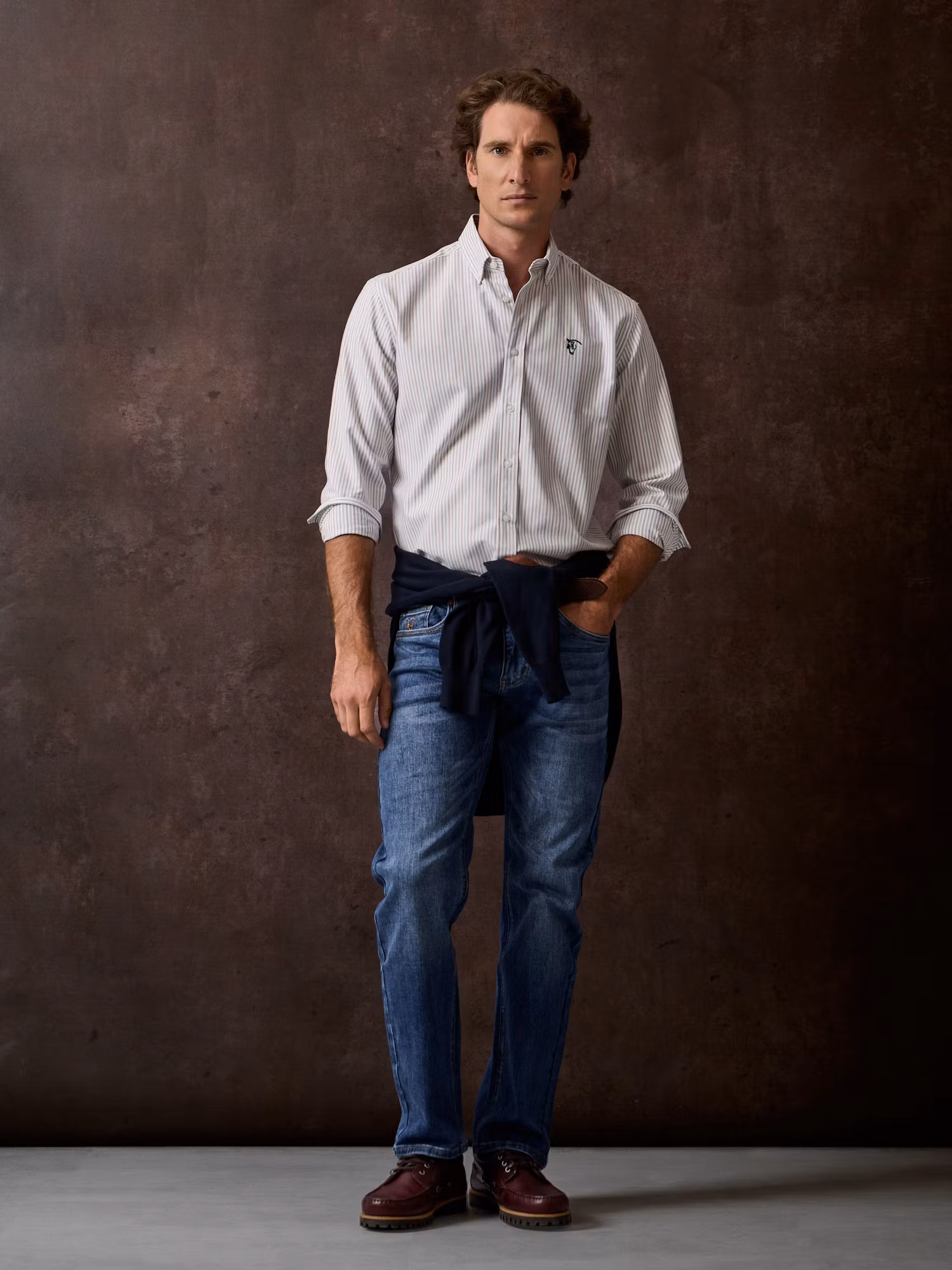 Chemise Oxford à rayures multicolores | Verde