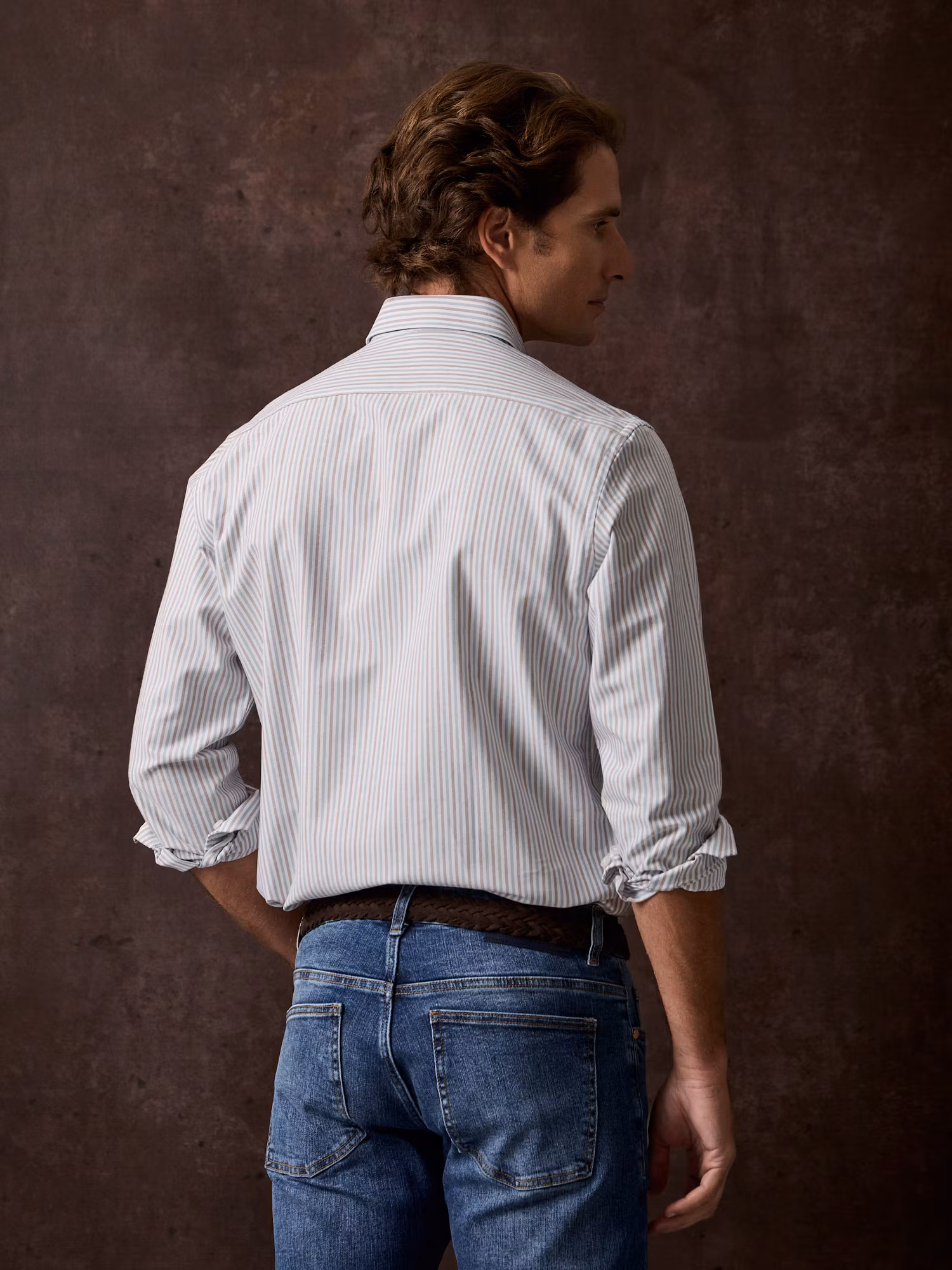 Chemise Oxford à rayures multicolores | Verde