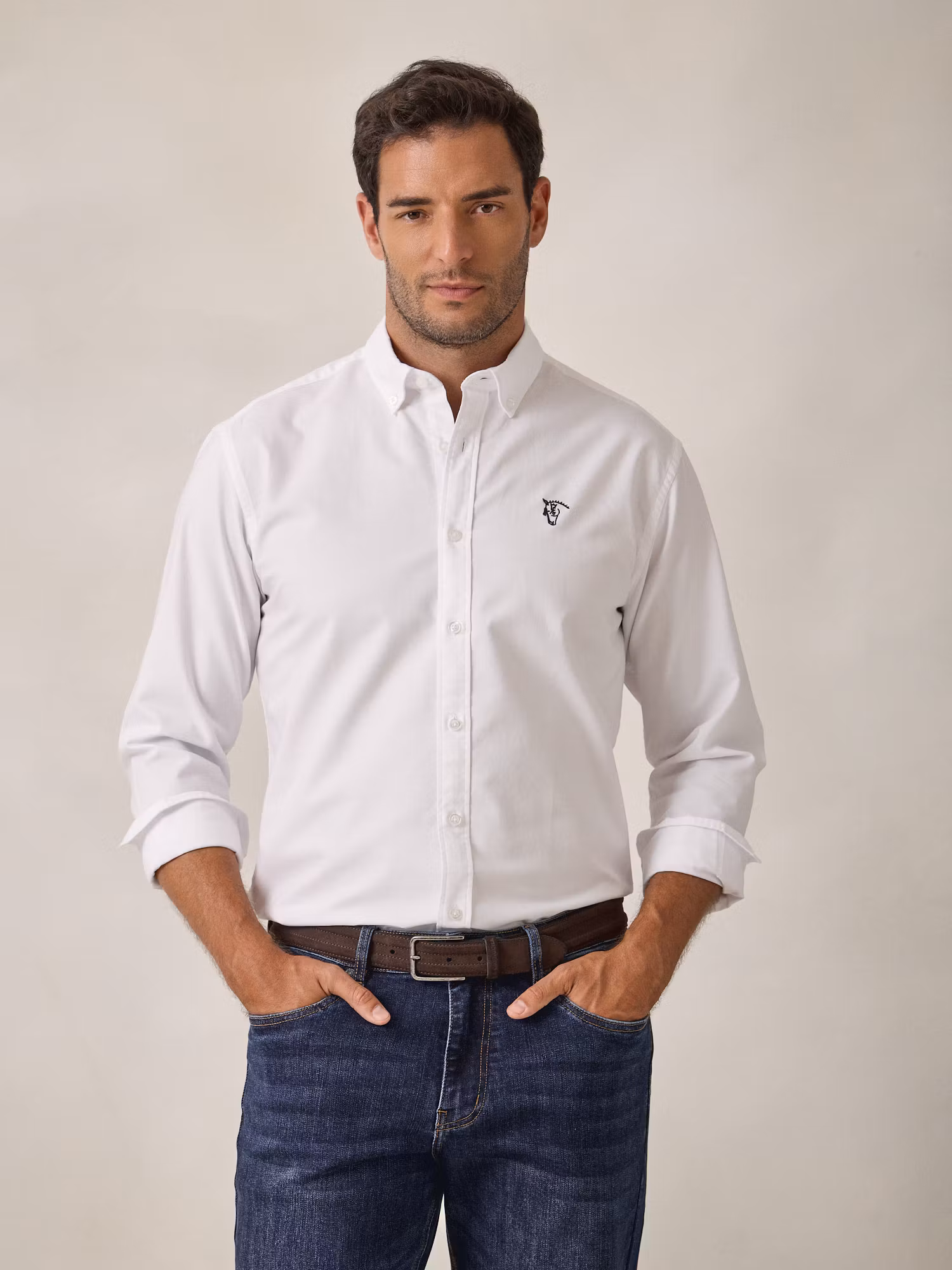 Camisa Garment Dyed | Blanco