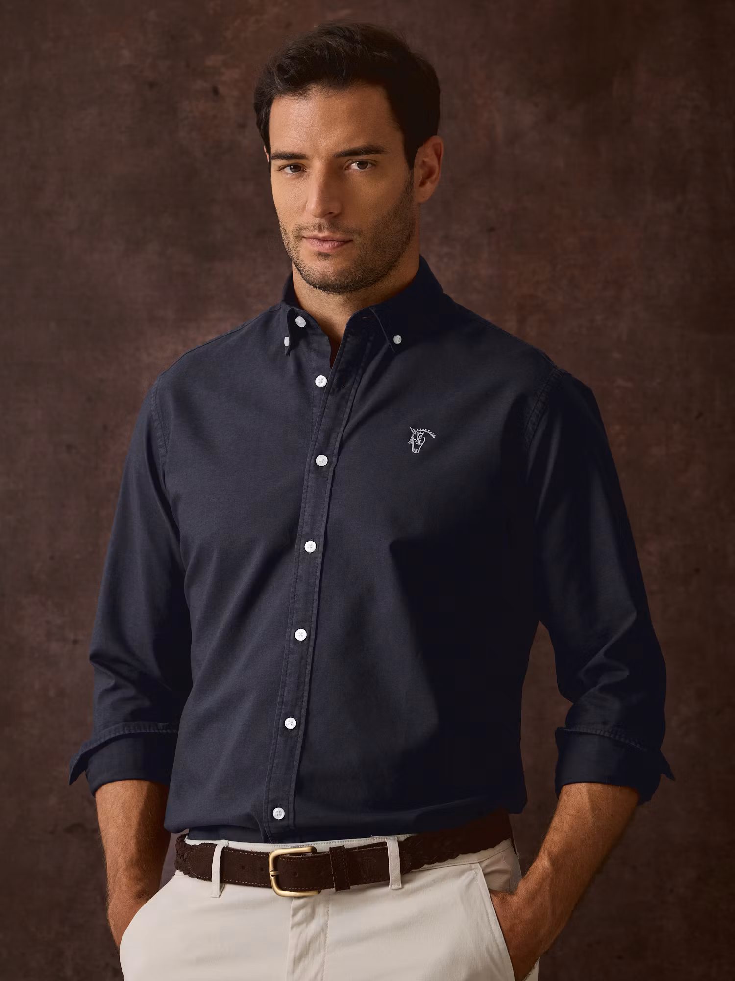 Camisa Garment Dyed | Marino