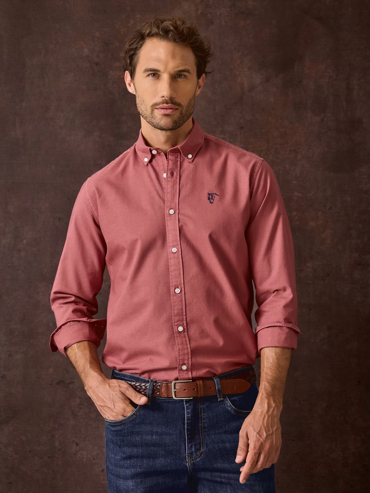 Camisa Garment Dyed | Carmesí