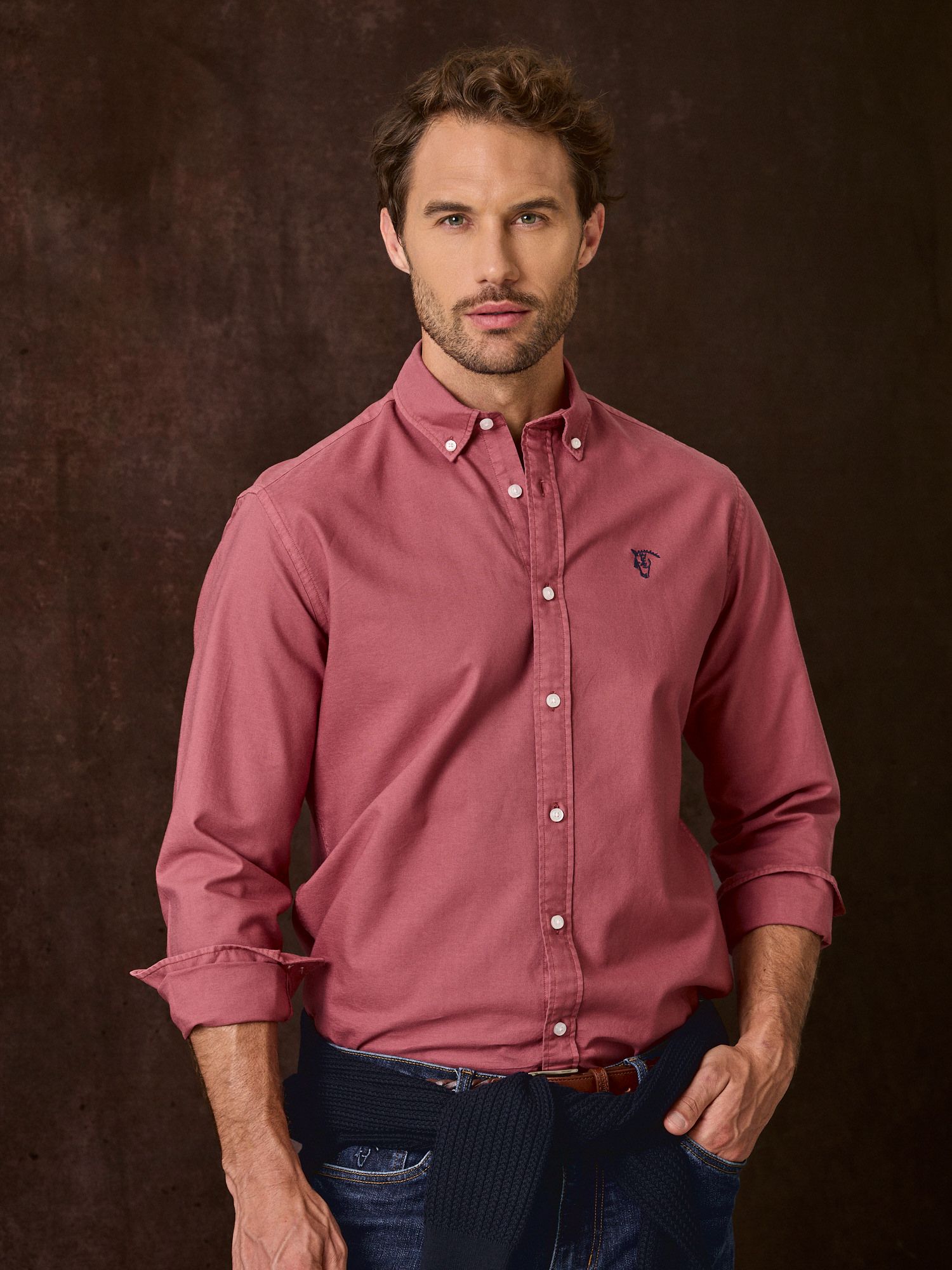 Camisa Garment Dyed | Carmesí
