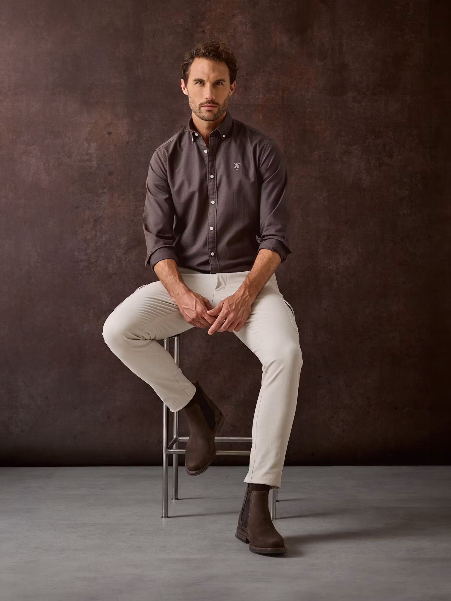 Camisa Garment Dyed | Moka
